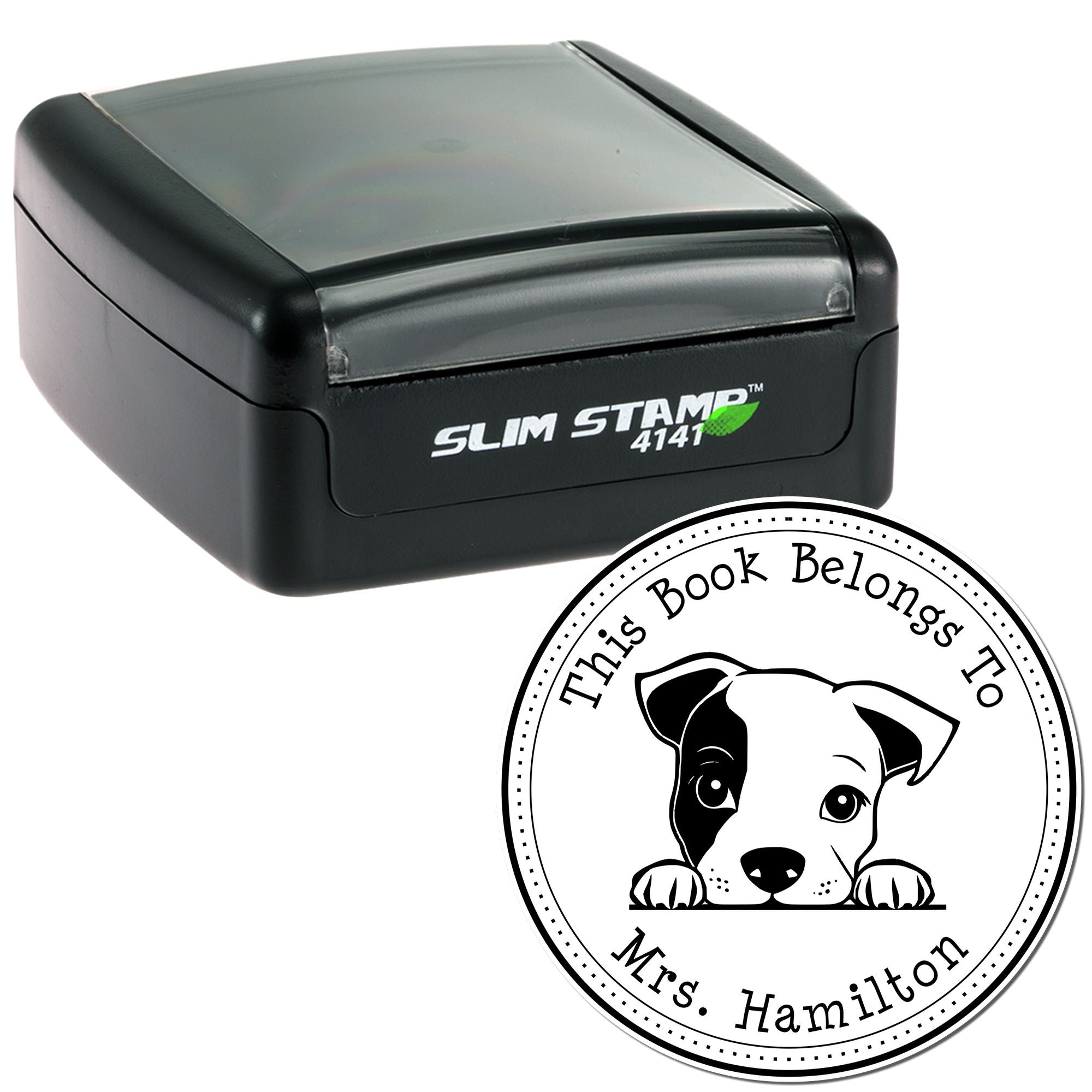 Standard Schnauzer Customizable Library Name Stamp - Engineer Seal Stamps