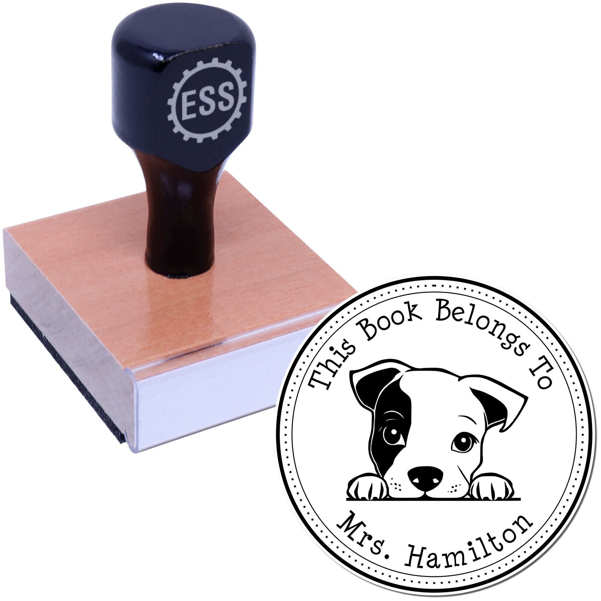 Wooden Handle Standard Schnauzer Custom-Made Library Book Stamp - Engineer Seal Stamps