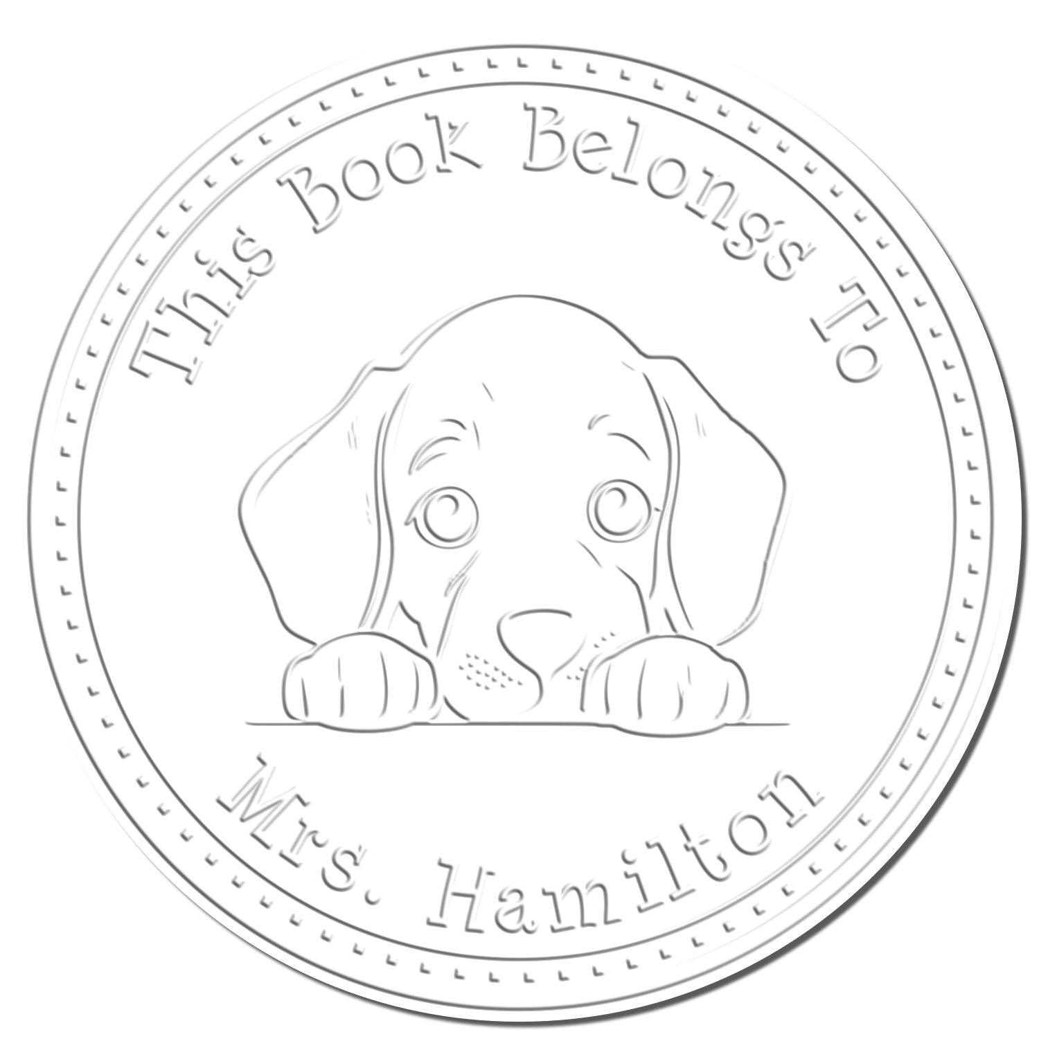 Handheld Weimaraner Personalized Ex Libris Seal Embossed Stamp - Engineer Seal Stamps
