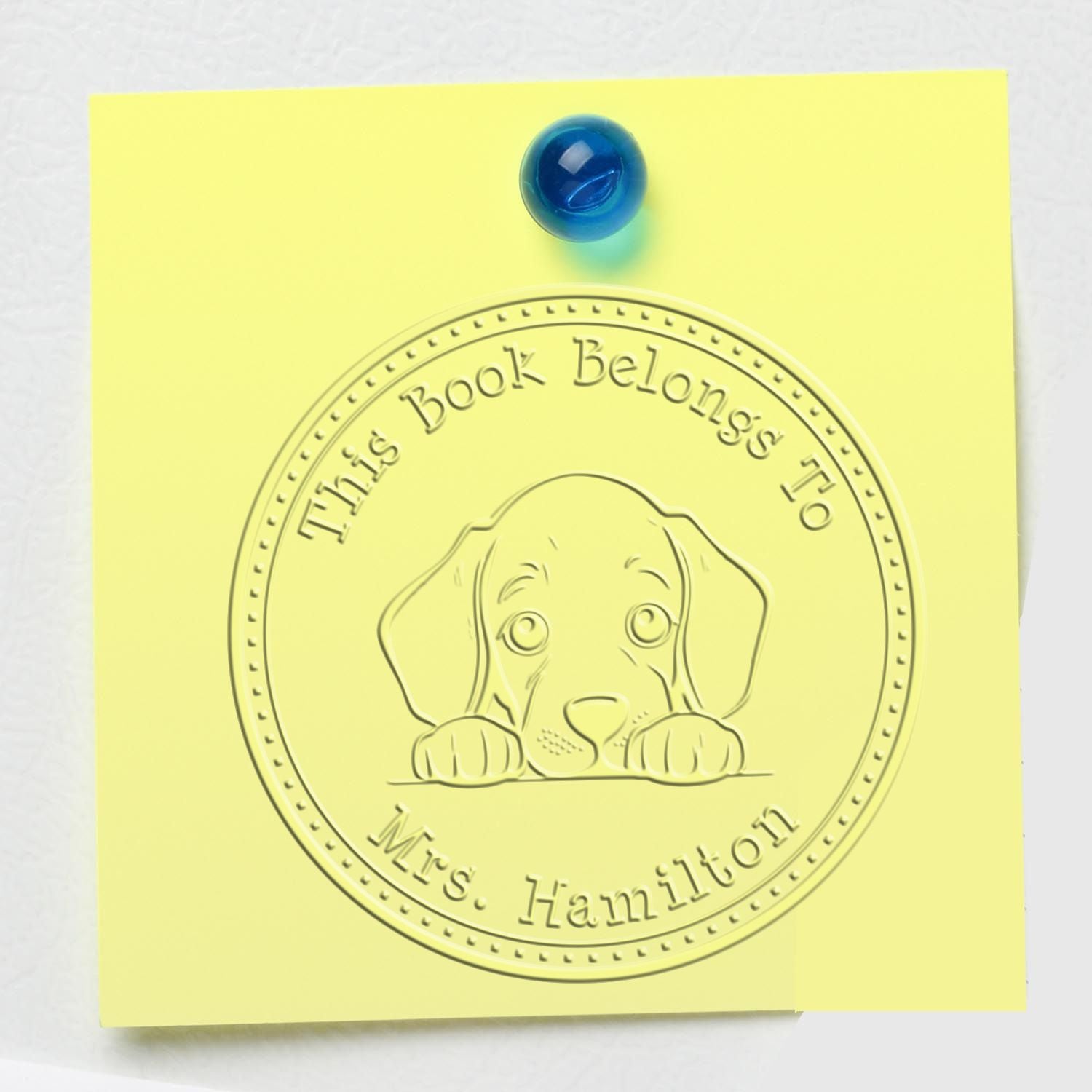 Weimaraner Personalized Library Name Seal Embosser - Engineer Seal Stamps