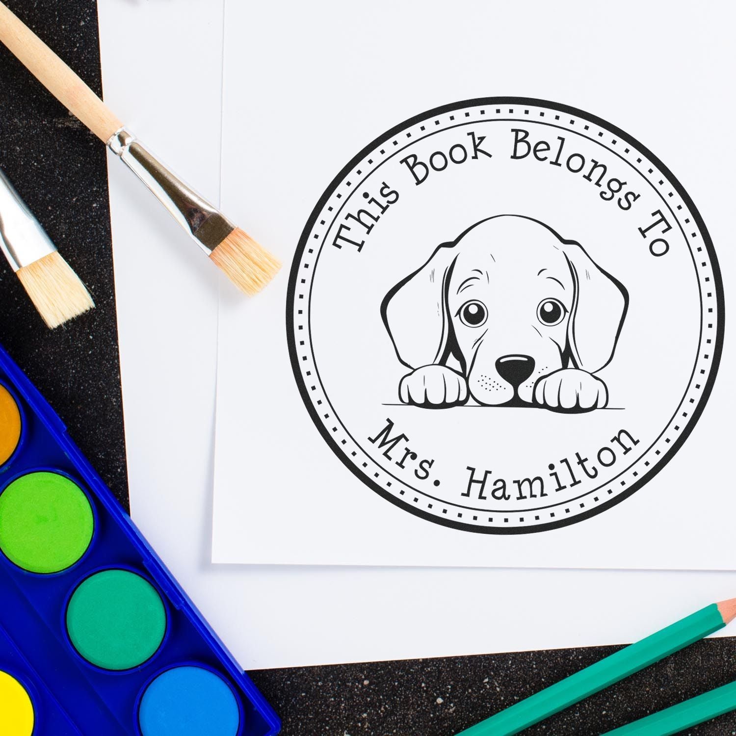 Weimaraner Custom-Made Read it Return It Stamper - Engineer Seal Stamps
