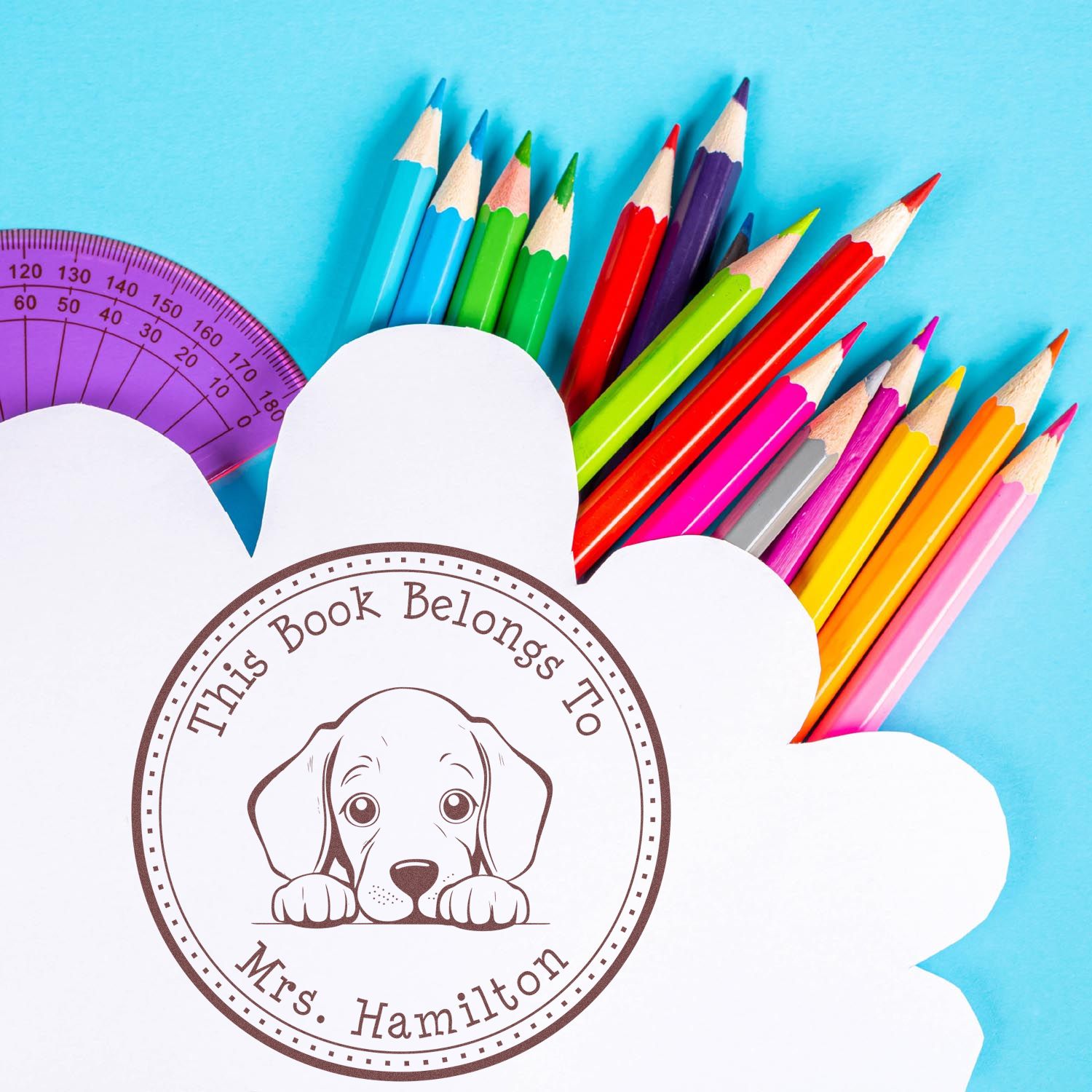 Self-Inking Weimaraner Personalizable Ex Libris Stamper - Engineer Seal Stamps