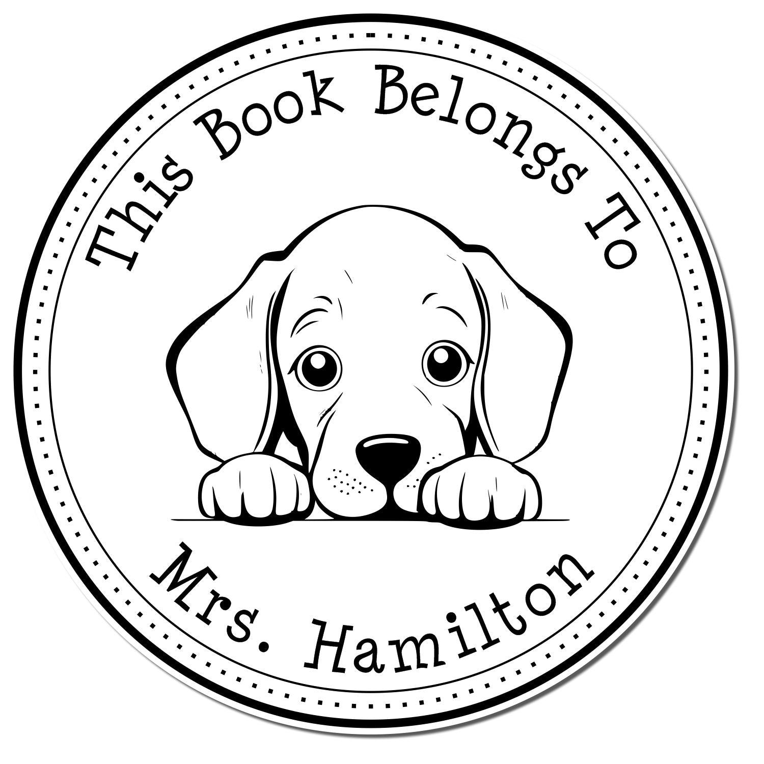 Self-Inking Weimaraner Personalizable Ex Libris Stamper - Engineer Seal Stamps