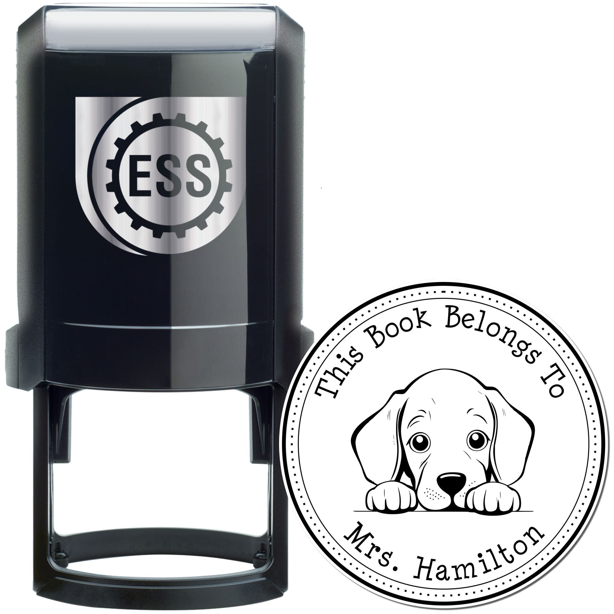 Self-Inking Weimaraner Personalizable Ex Libris Stamper - Engineer Seal Stamps