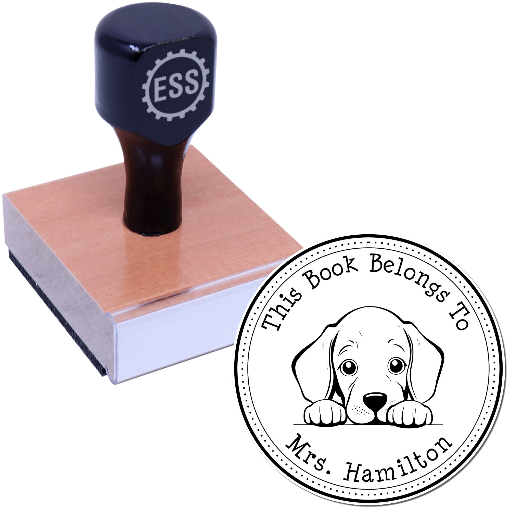 Wooden Handle Weimaraner Custom-Made Home Library Stamper - Engineer Seal Stamps