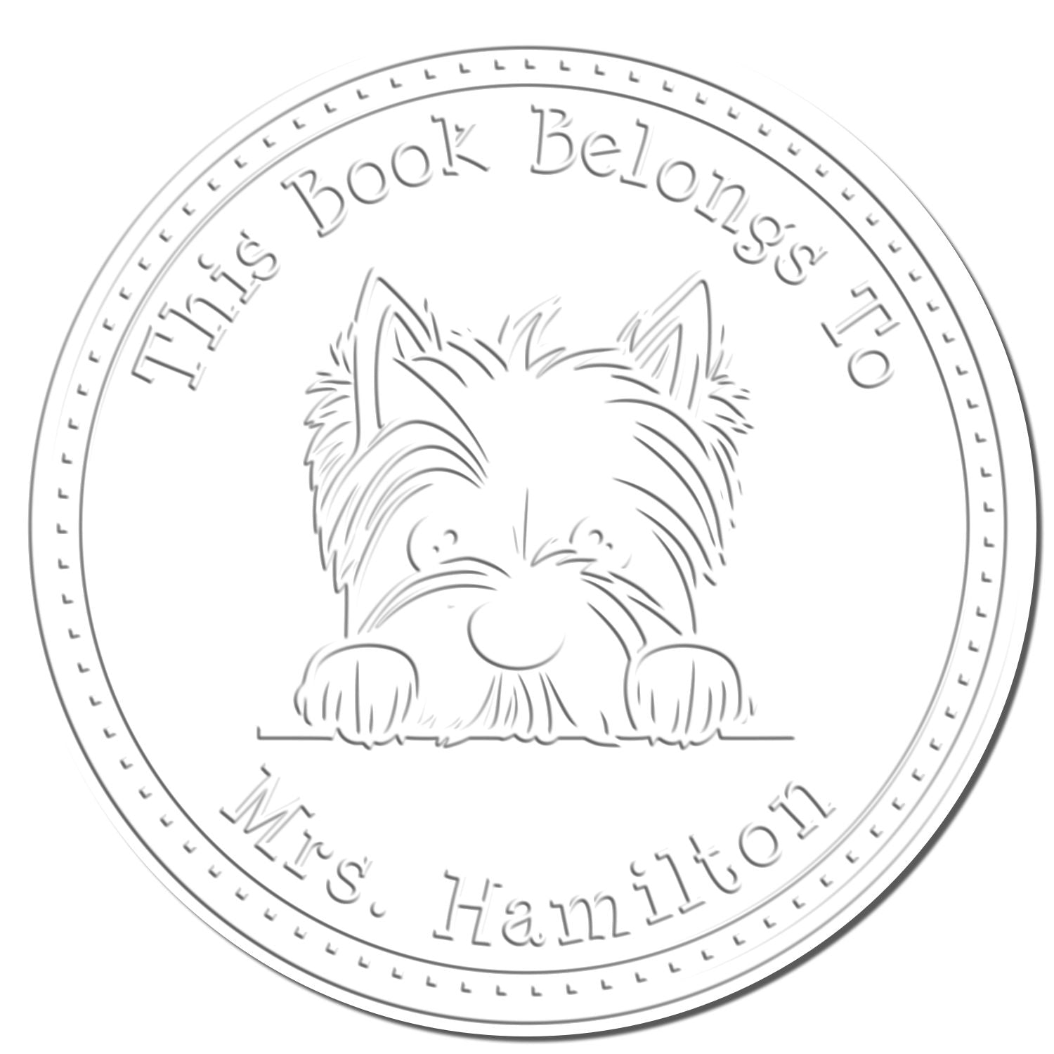West Highland White Terrier Personalized Library Name Embossed Seal - Engineer Seal Stamps