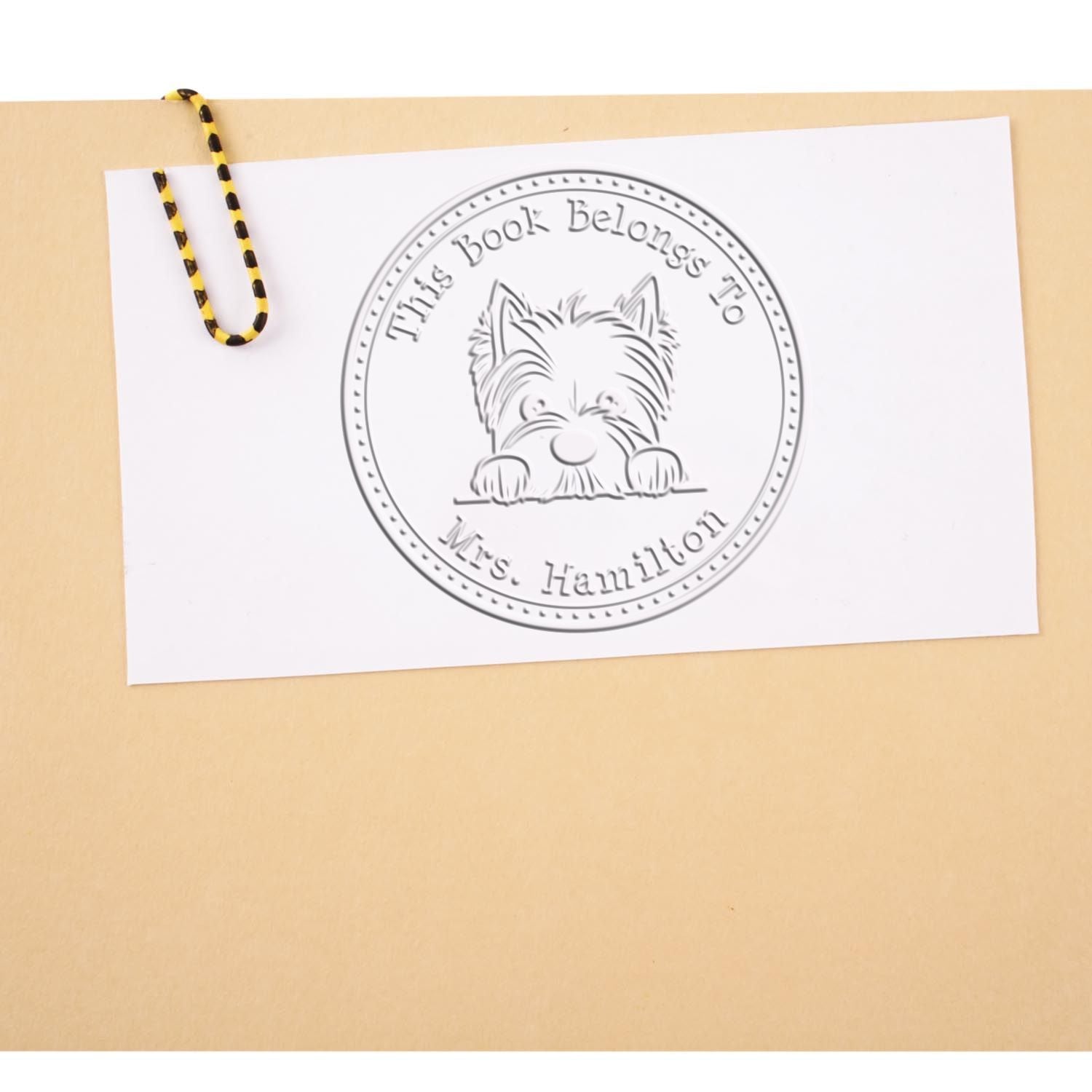 Hybrid West Highland White Terrier Custom Book Label Seal - Engineer Seal Stamps