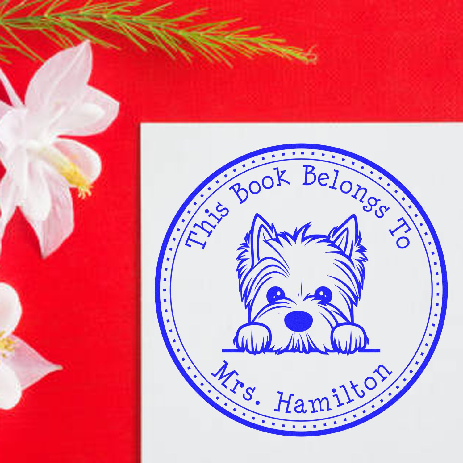 West Highland White Terrier Personalizable Library of Stamp - Engineer Seal Stamps