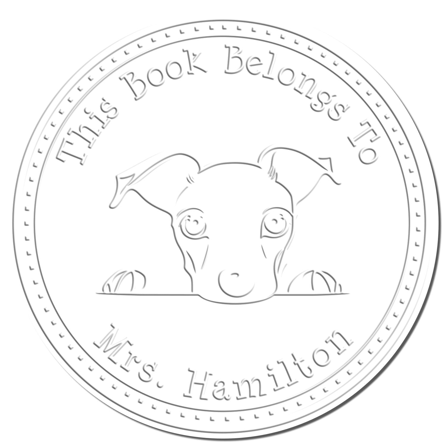 Whippet Personalized Library Name Embossing Seal - Engineer Seal Stamps