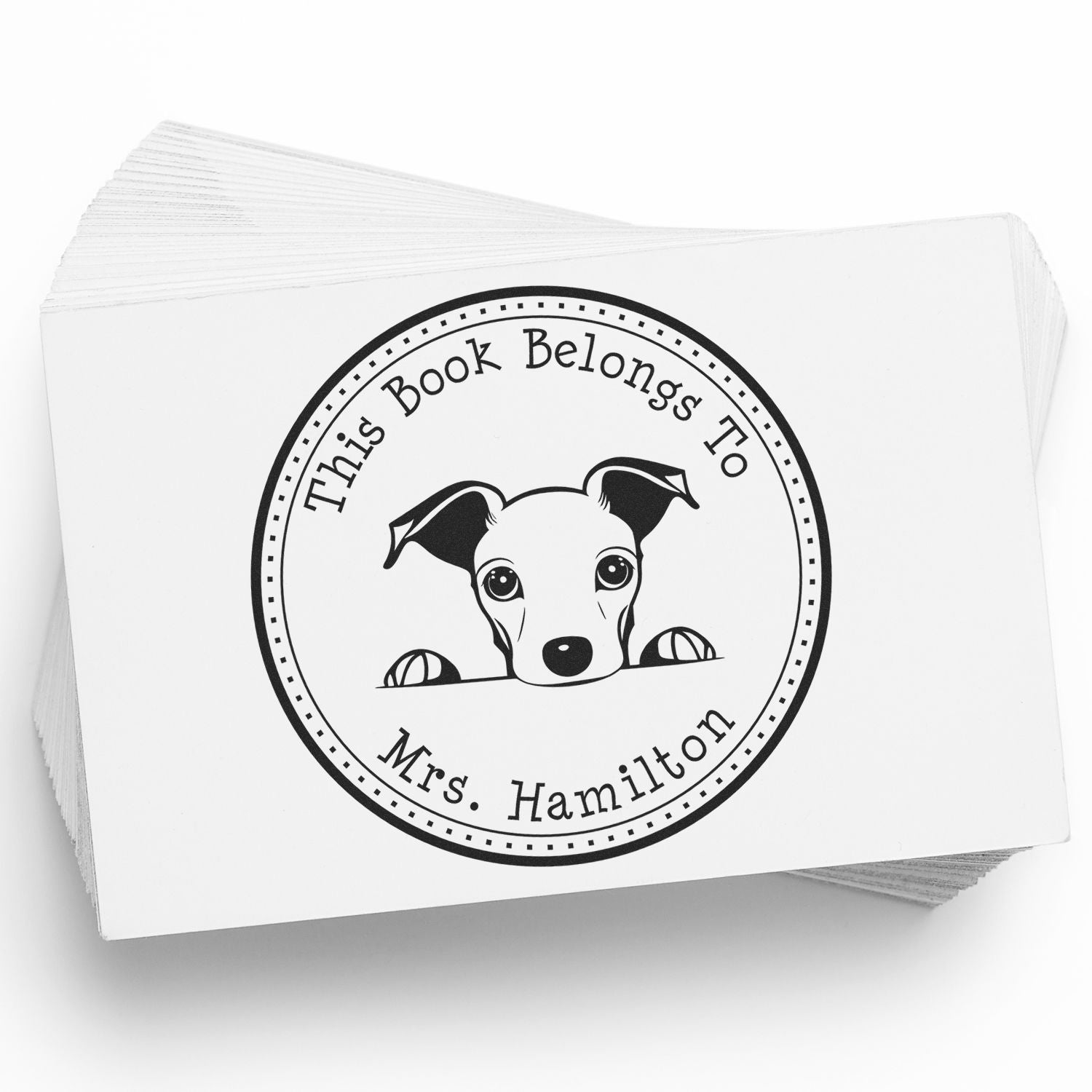 Self-Inking Whippet Personalizable Ex Libris Library Stamper - Engineer Seal Stamps