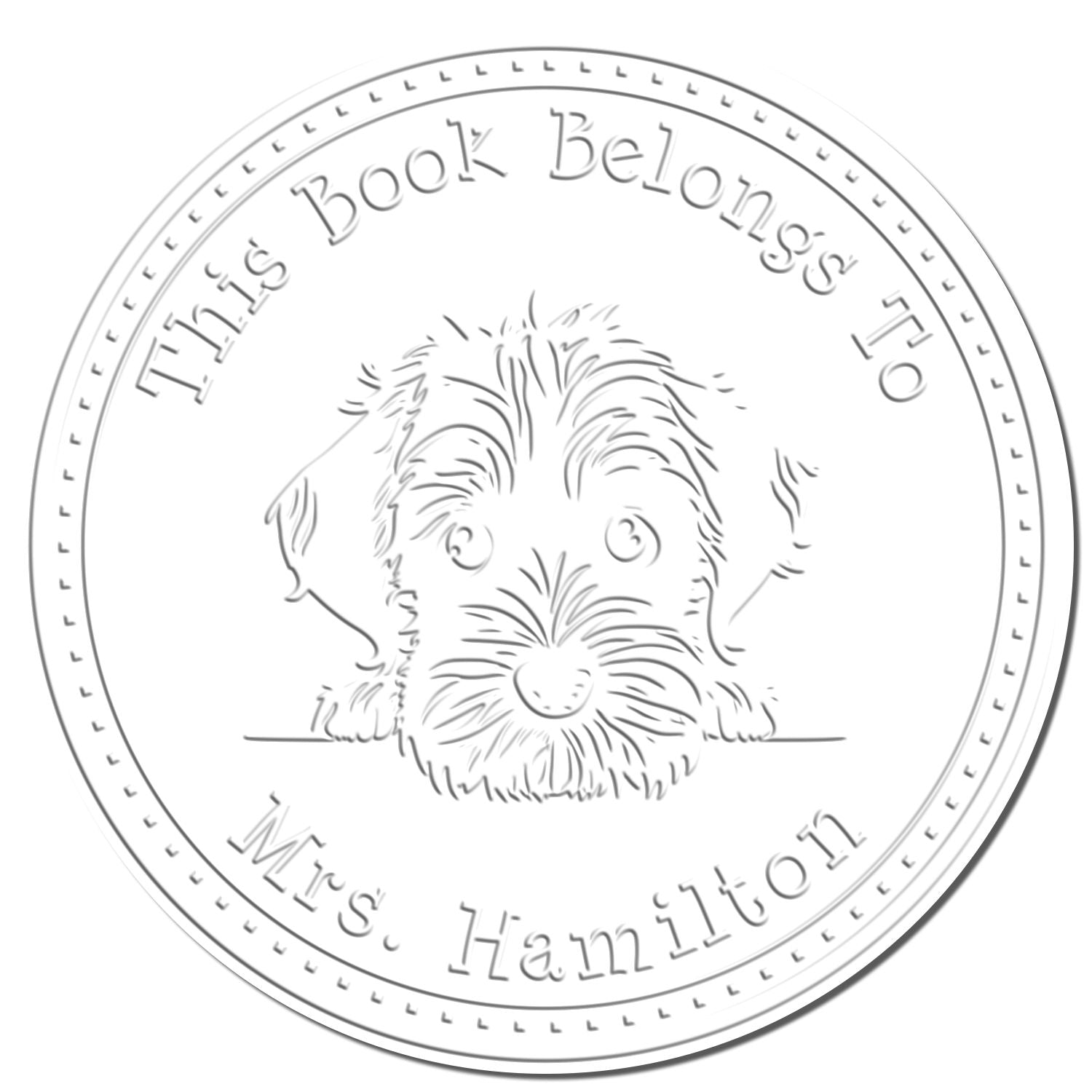 Handheld Wirehaired Pointing Griffon Personalized Ex Libris Library Embosser Seal - Engineer Seal Stamps