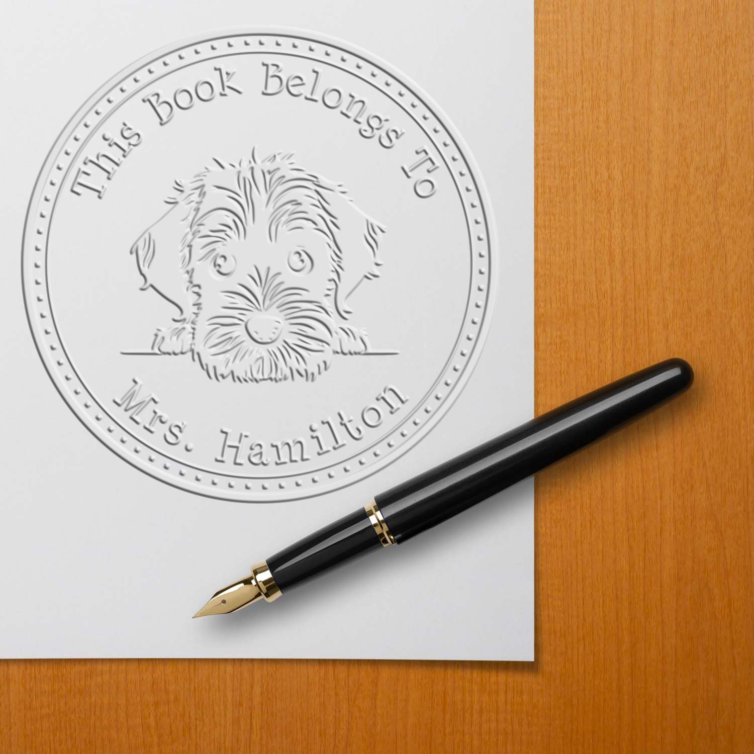 Desk Wirehaired Pointing Griffon Custom Desk of Seal Embossing Stamp - Engineer Seal Stamps