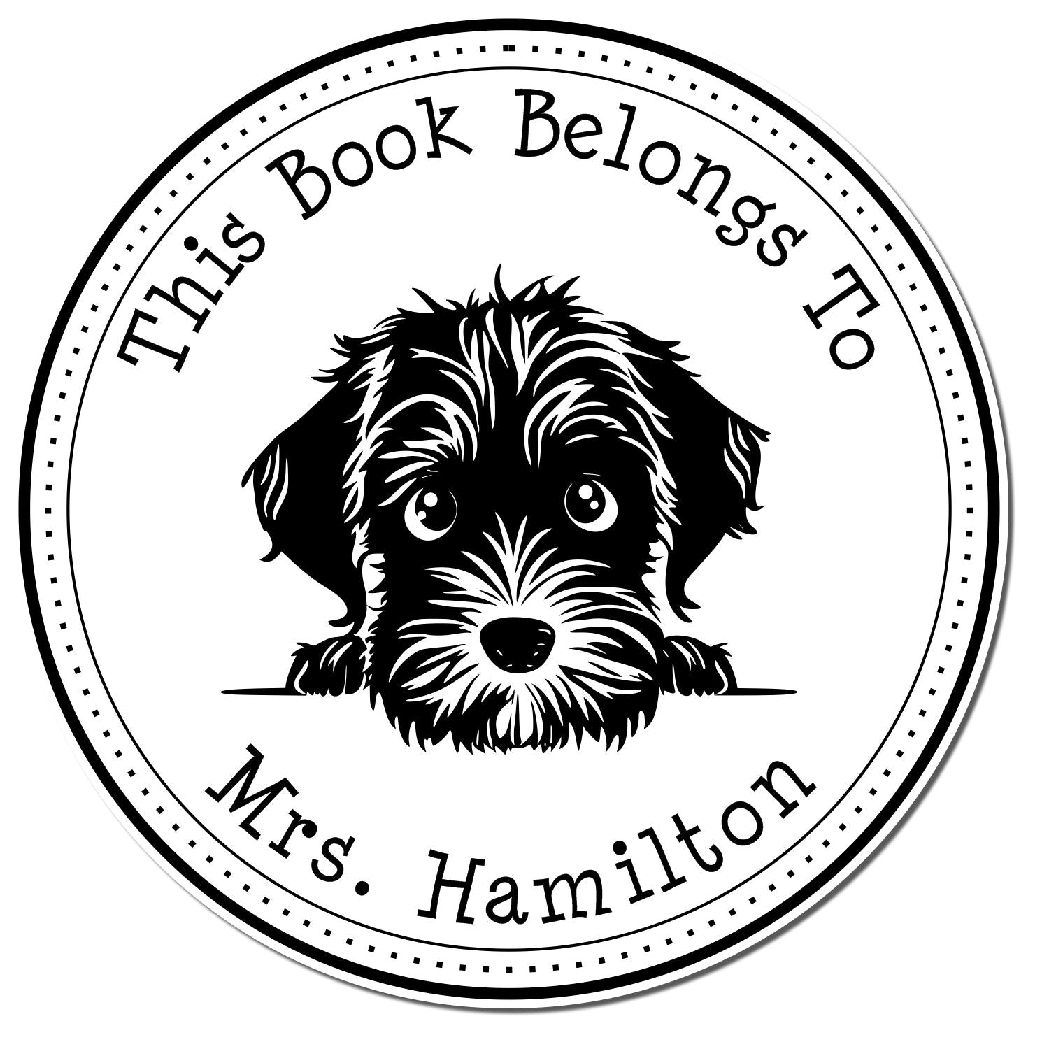 Wirehaired Pointing Griffon Personalizable From the Library of Stamp - Engineer Seal Stamps