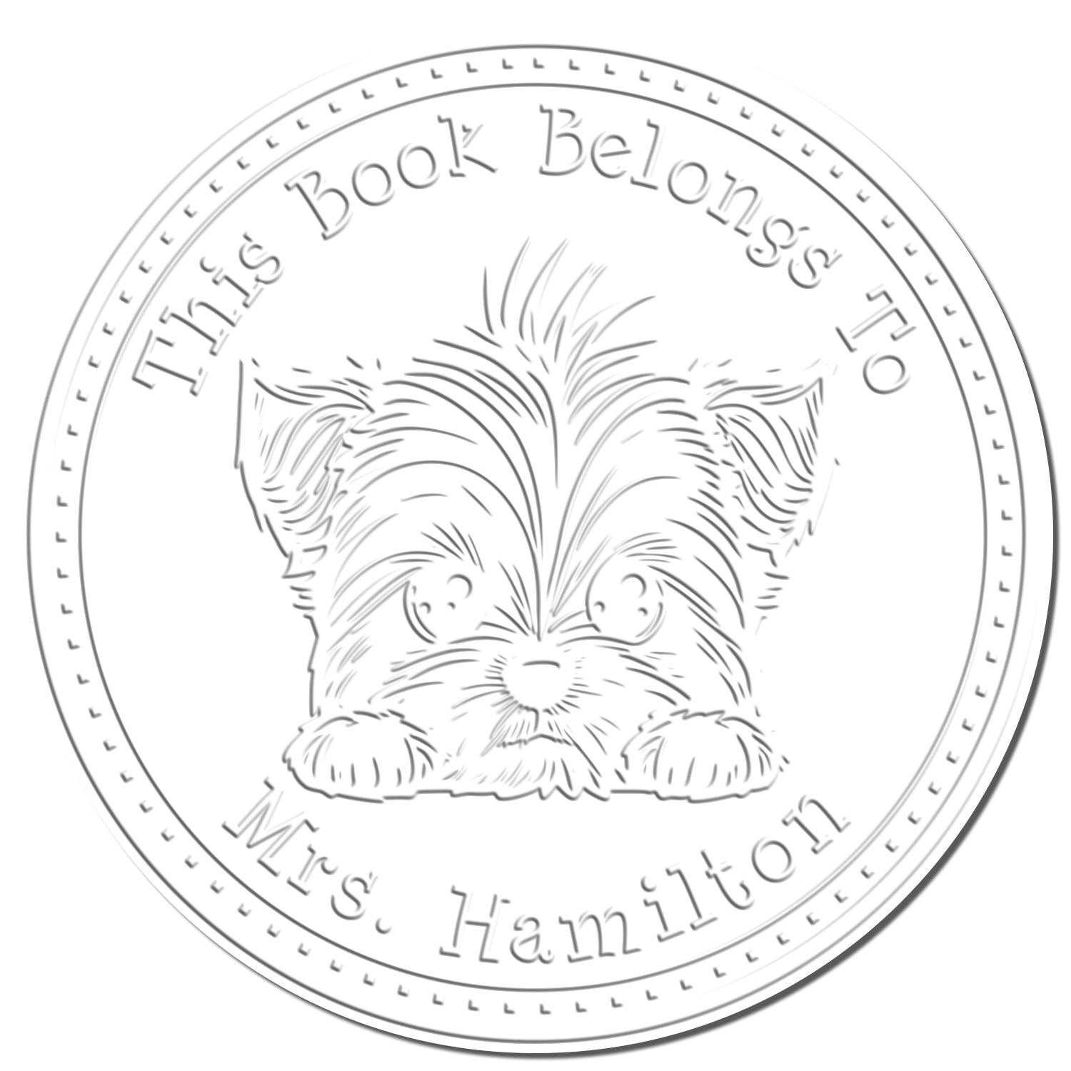 Hybrid Yorkshire Terrier Custom Book Label Seal Embosser - Engineer Seal Stamps