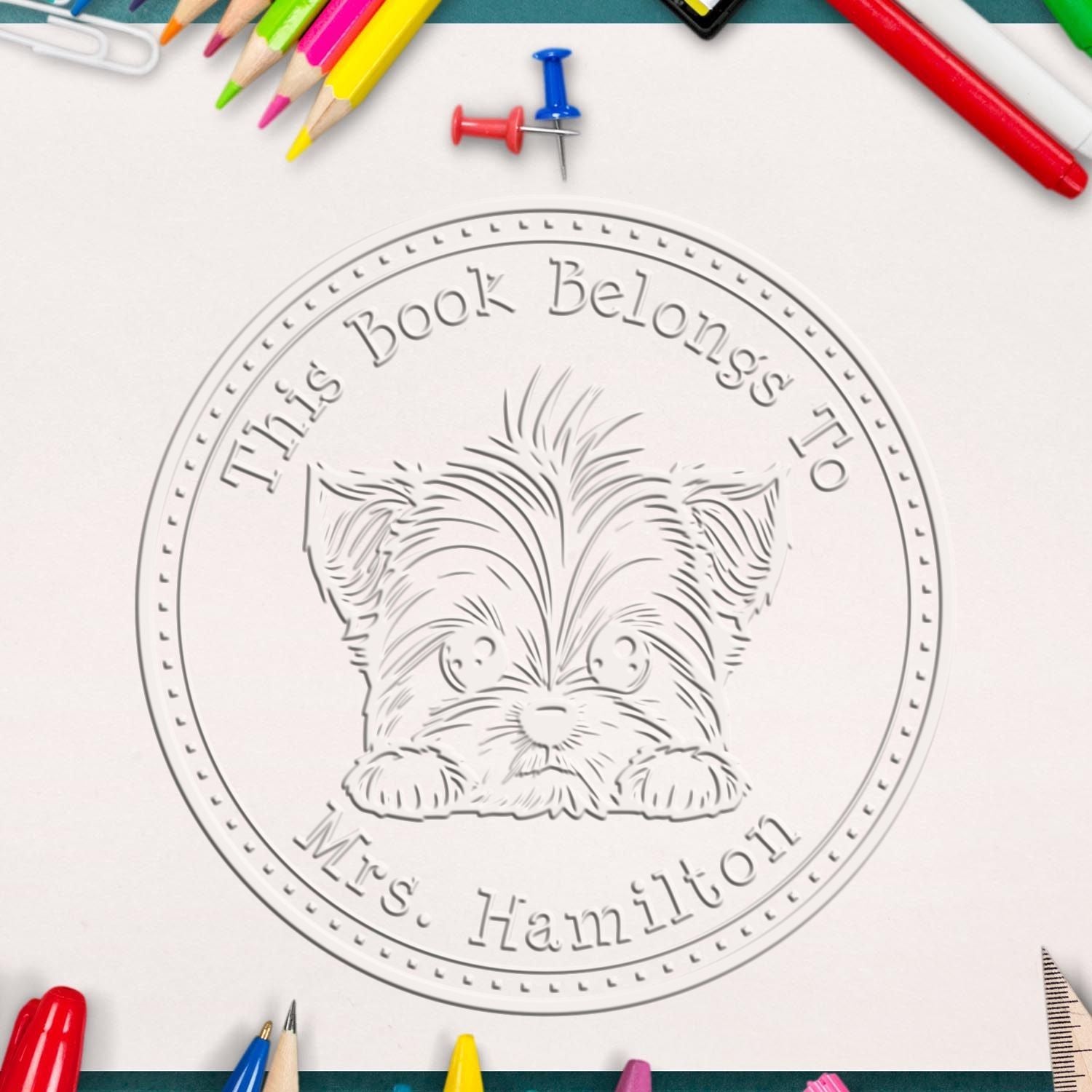 Desk Yorkshire Terrier Custom Desk of Seal Embossed Stamp - Engineer Seal Stamps