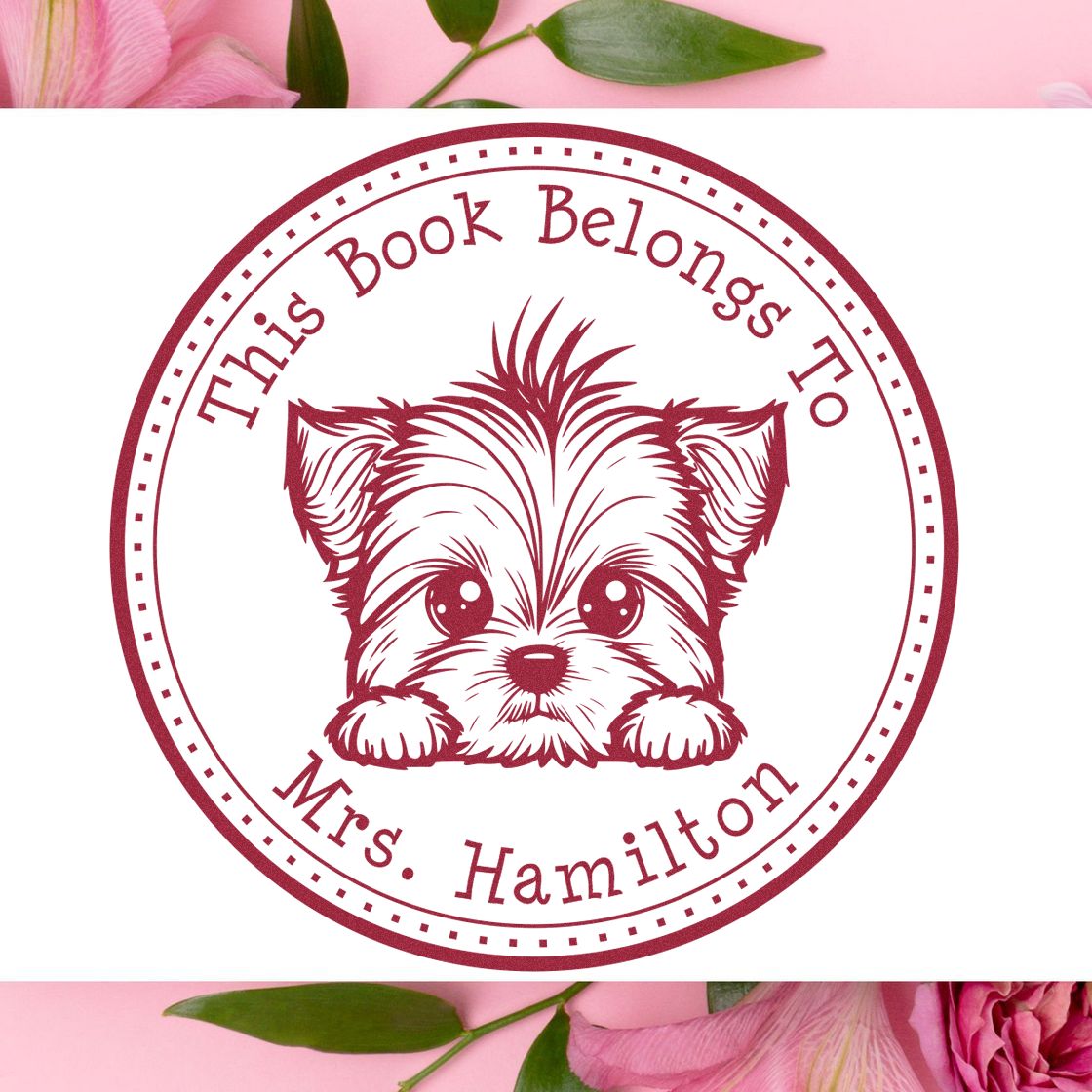 Wooden Handle Yorkshire Terrier Custom-Made Librarian Stamper - Engineer Seal Stamps