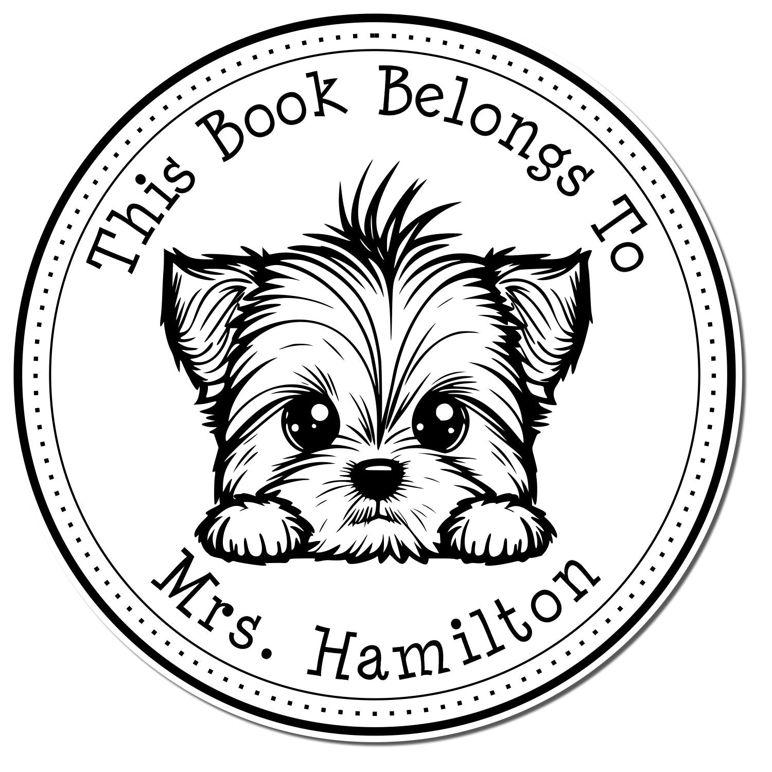 Yorkshire Terrier Personalizable From the Library of Stamper - Engineer Seal Stamps