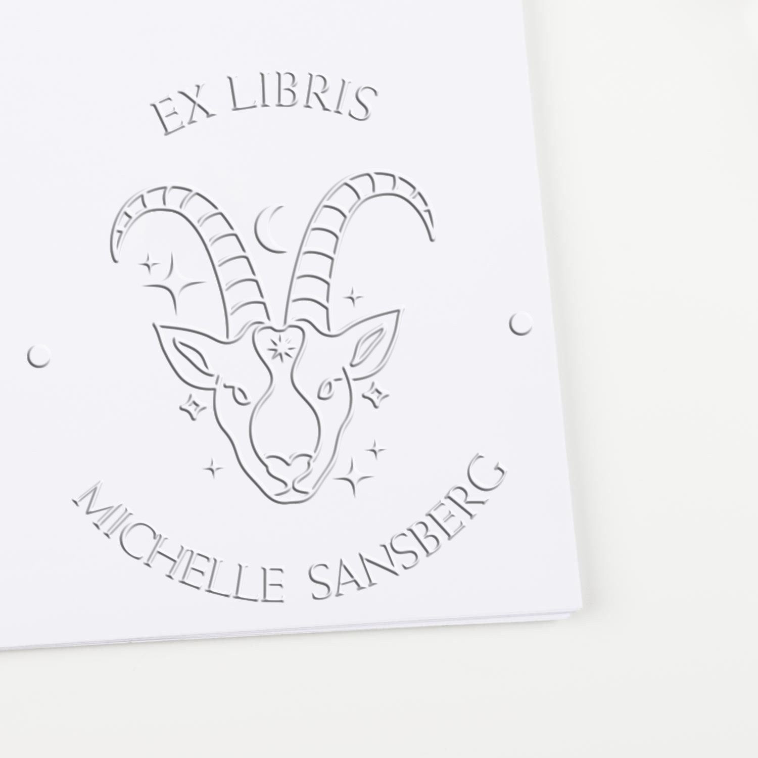 Desk Capricorn Sea Goat Custom Bookplate Seal Press - Engineer Seal Stamps