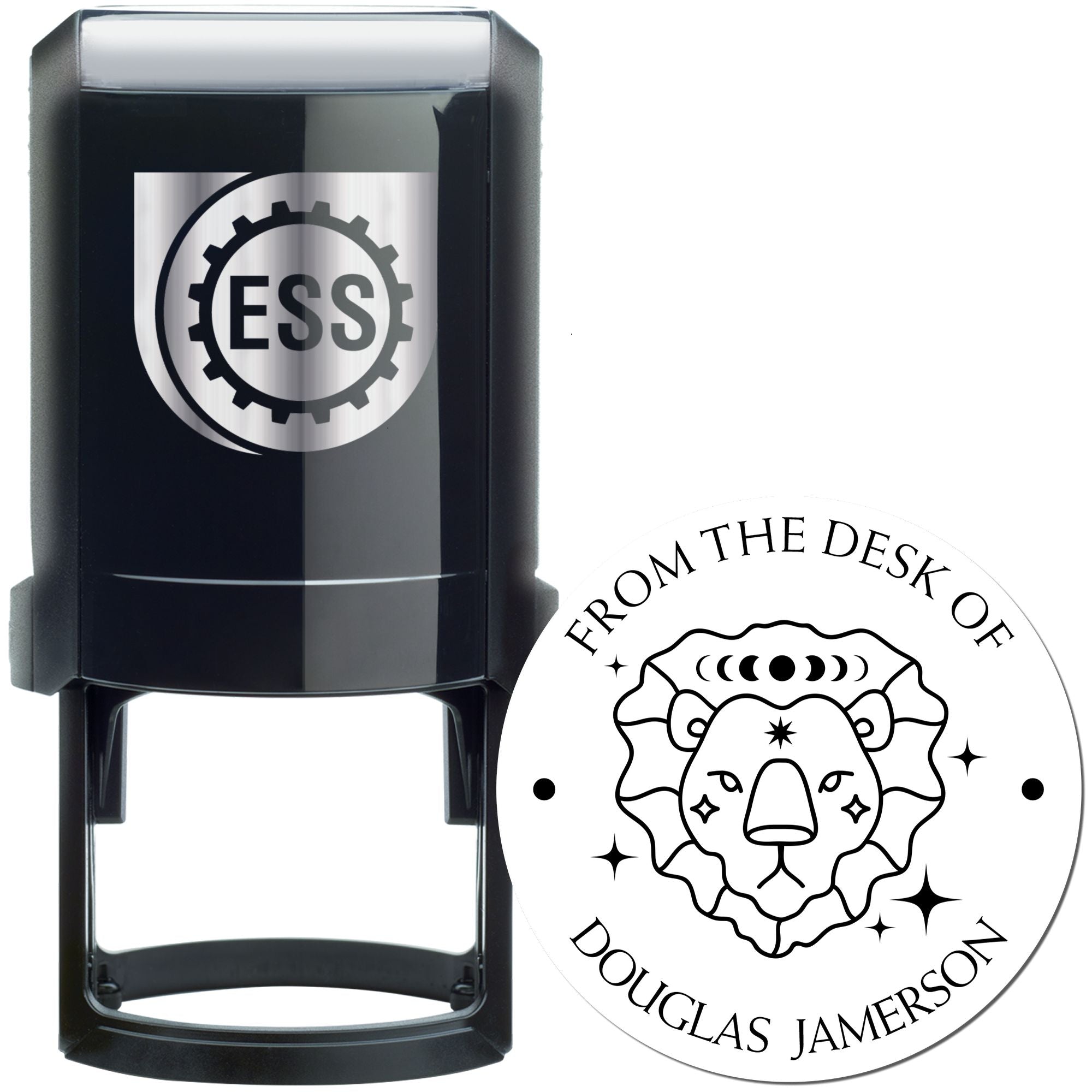 Self-Inking Leo Lion with Sun and Stars Custom Made Read It Stamp - Engineer Seal Stamps