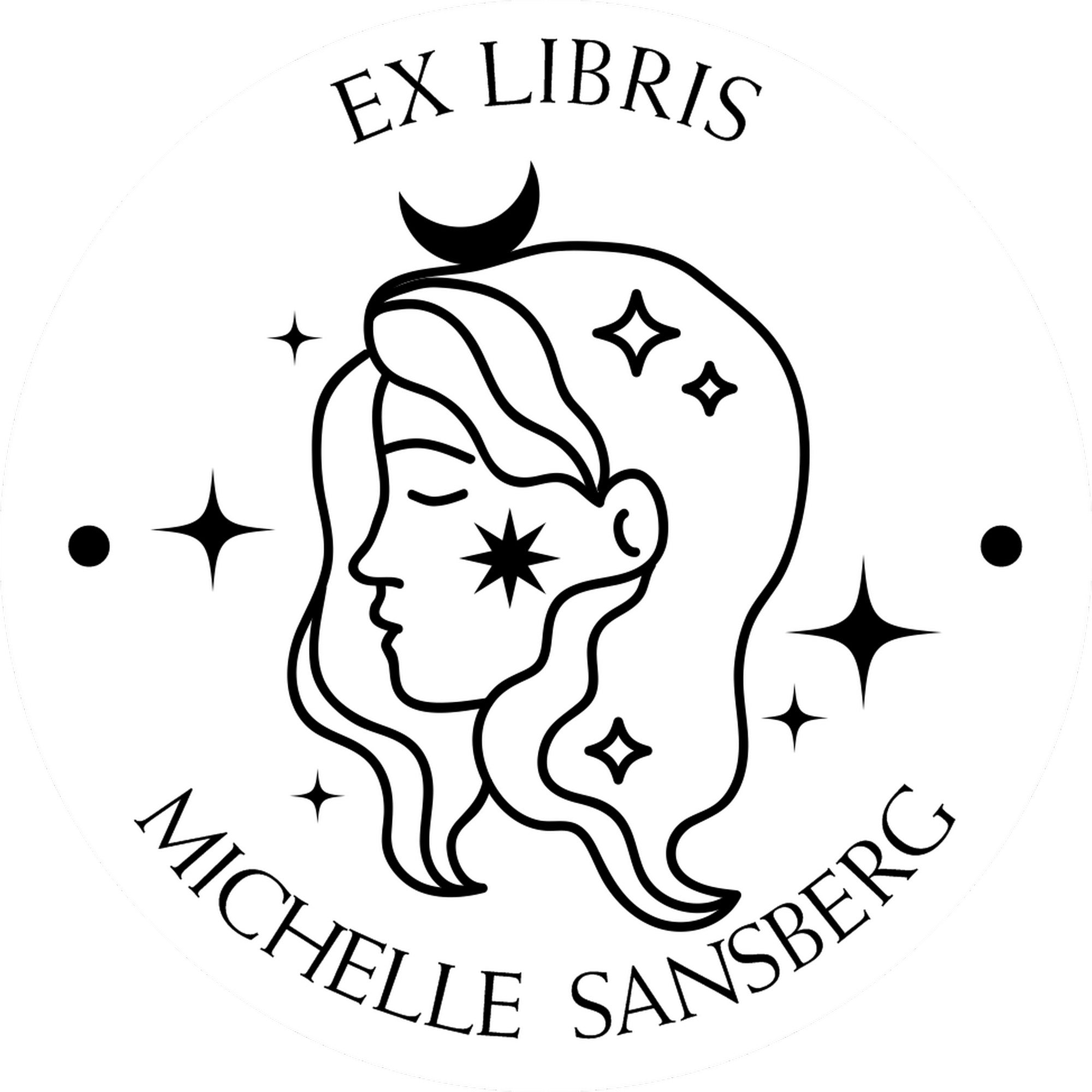 Wood Handle Beautiful Virgo Side Profile Custom Made Bookworm Stamper