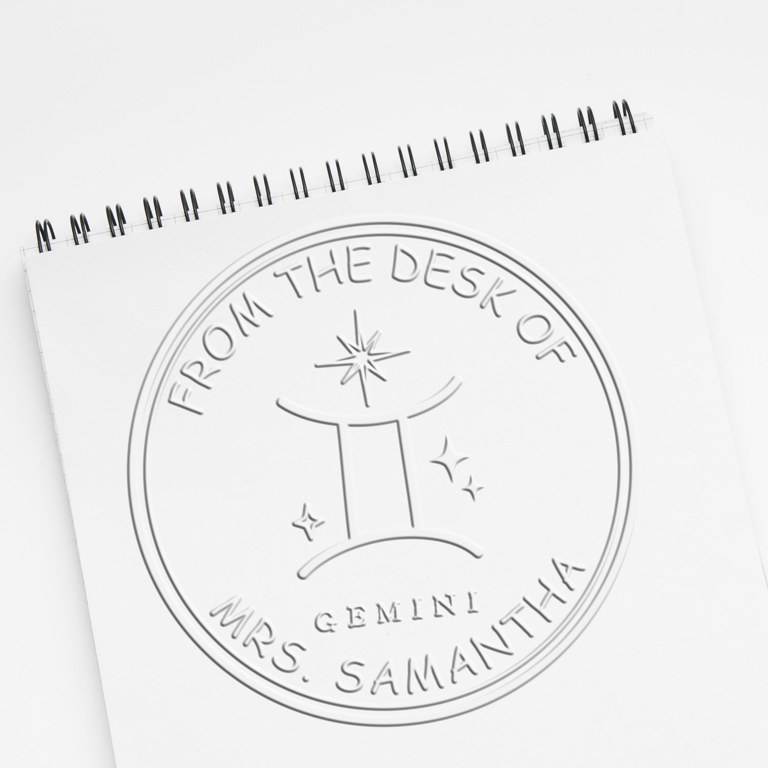 Soft Gemini Library with Stars Personalized Belongs To Embossing Seal - Engineer Seal Stamps