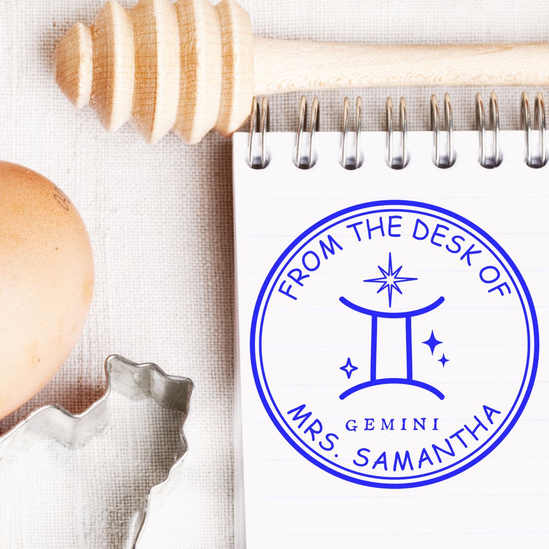 Pre-Inked Gemini Library with Stars Custom Personal Library Stamper - Engineer Seal Stamps