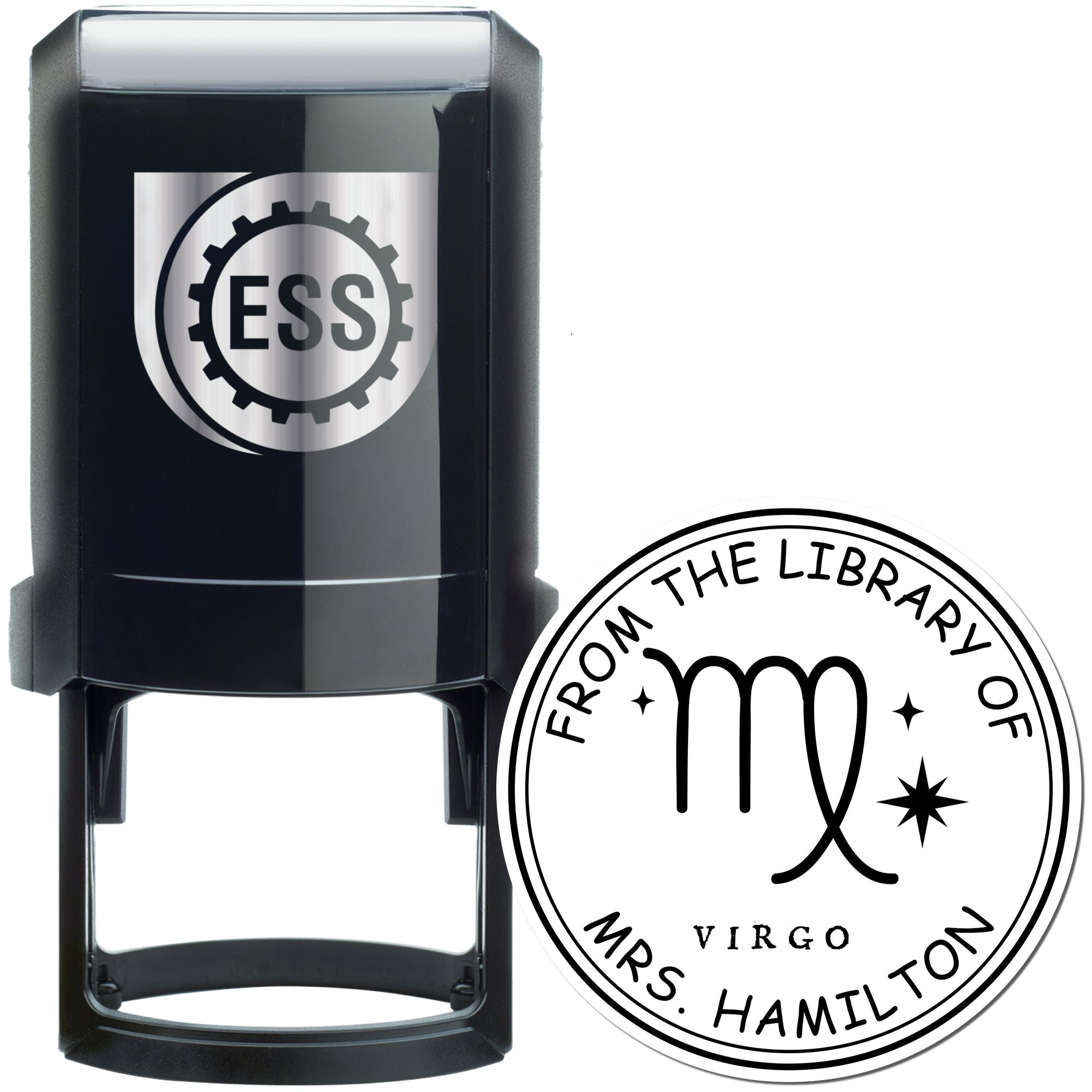 Self-Inking Virgo Library with Stars Customized Read It Love It Stamp - Engineer Seal Stamps