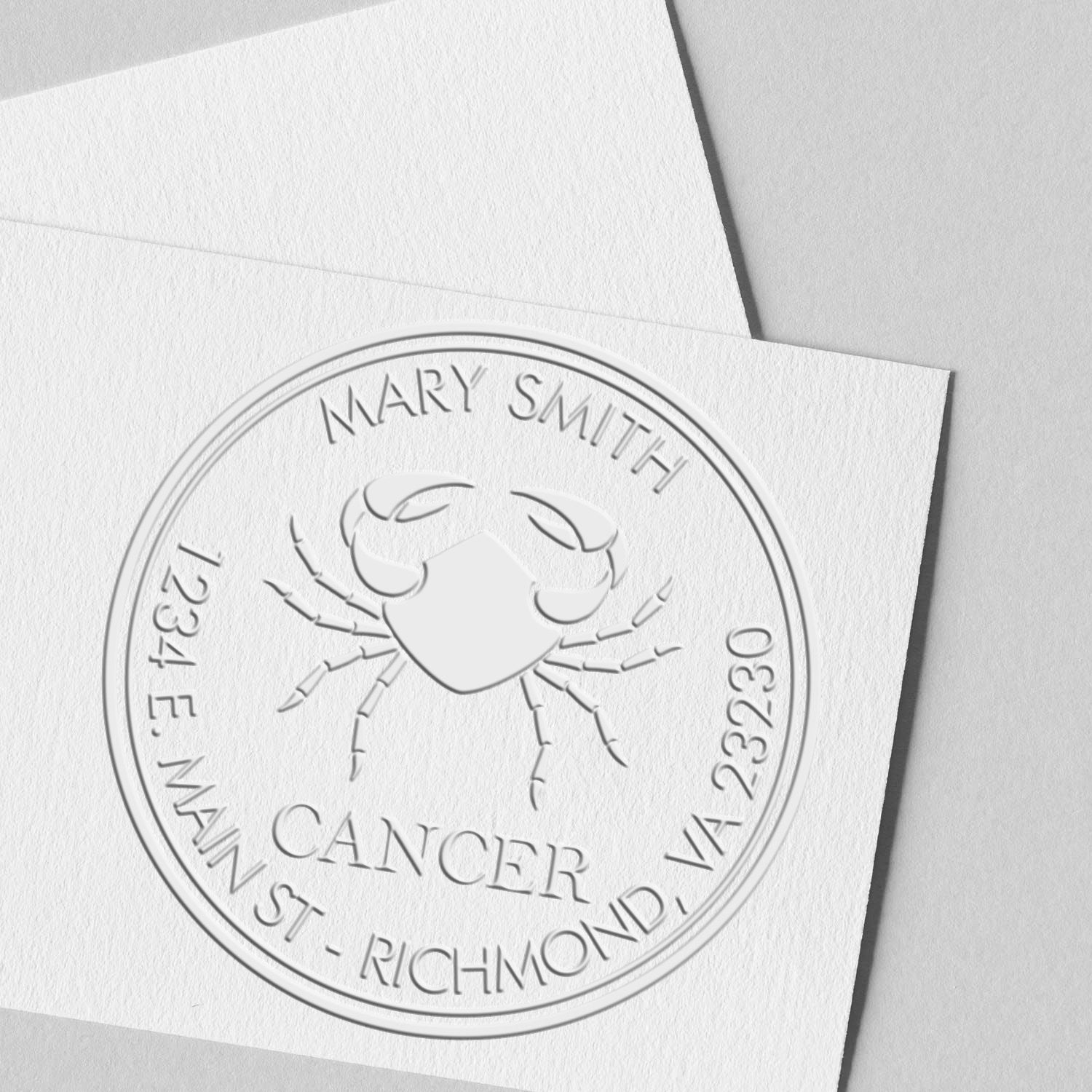 Soft Crabby Cancer Personalized Mail Embossing Seal