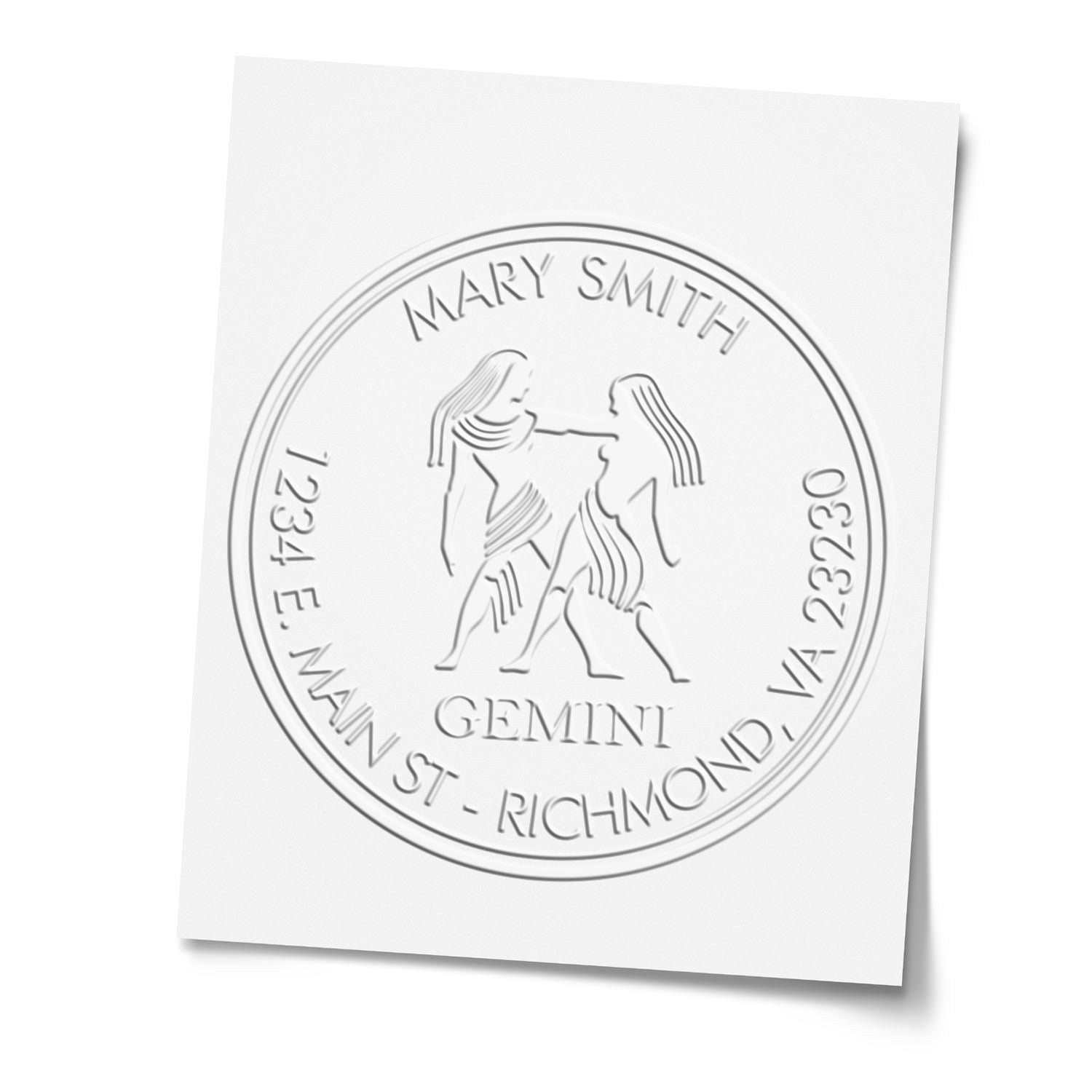 Soft Gemini Twin Tango Personalized Mail Paper Embosser - Engineer Seal Stamps