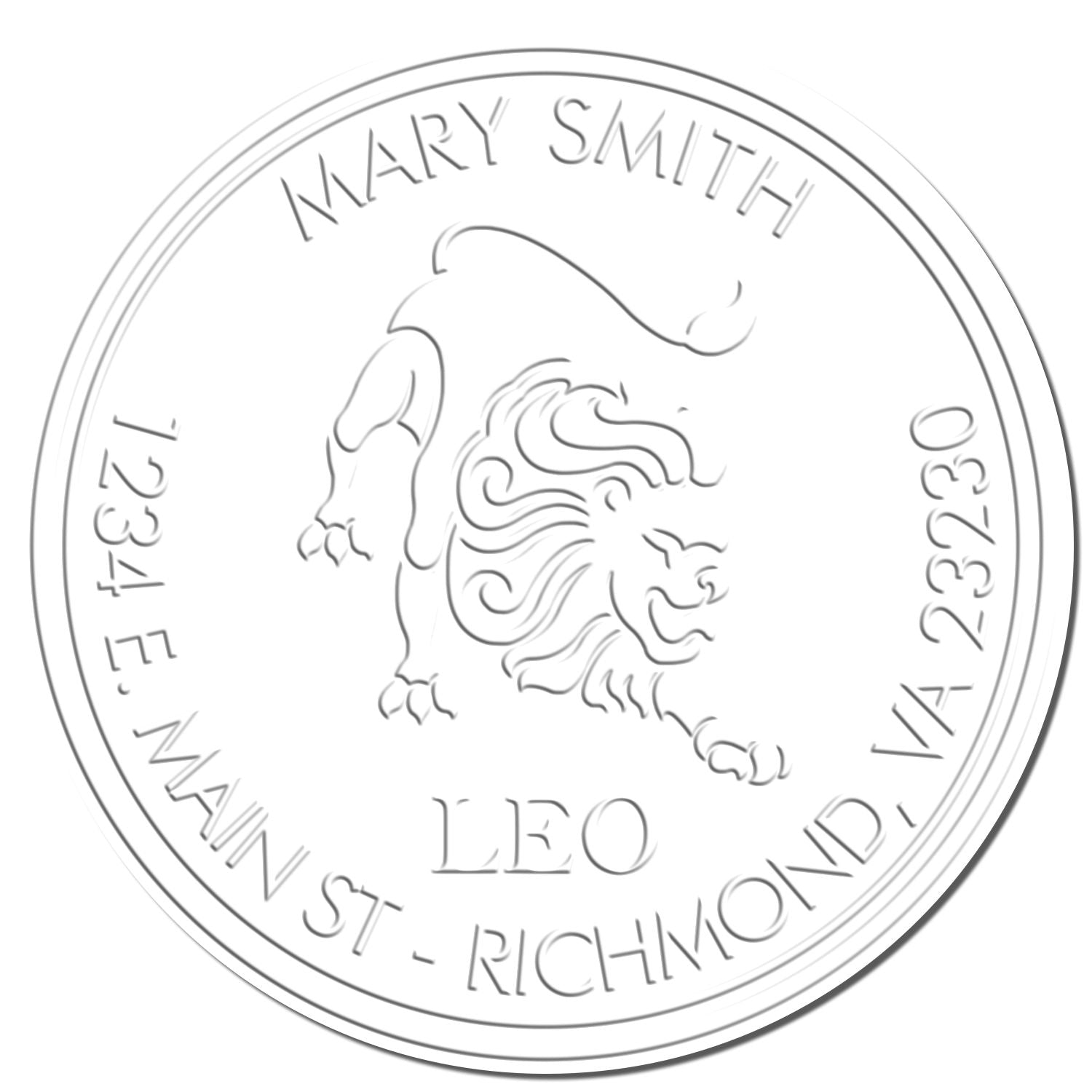 Soft Pouncing Leo Personalized Mail Seal Press - Engineer Seal Stamps