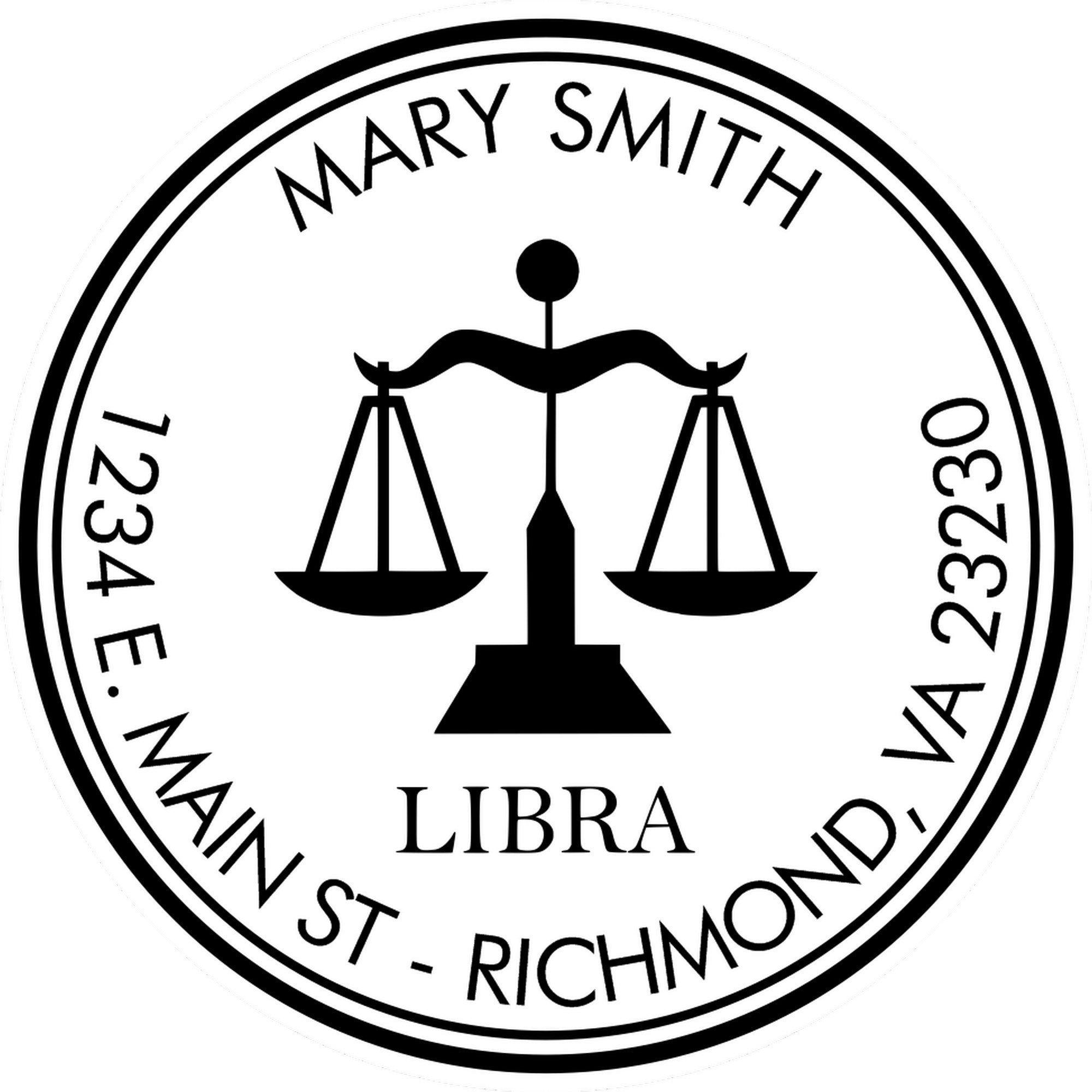 PSI Pre-Inked Fair Libra Customized Name And Address Stamp - Engineer Seal Stamps