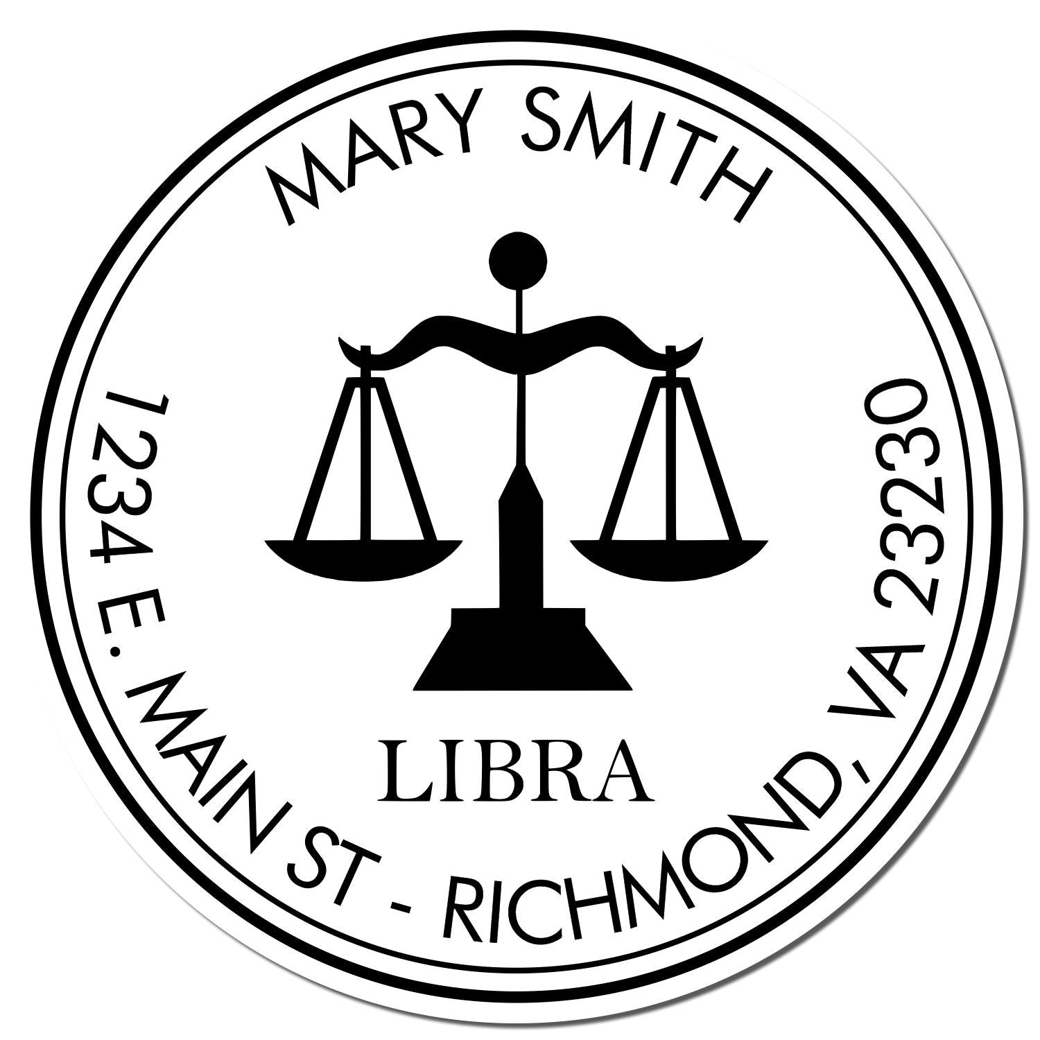 Self-Inking Fair Libra Custom Mailing Stamp - Engineer Seal Stamps
