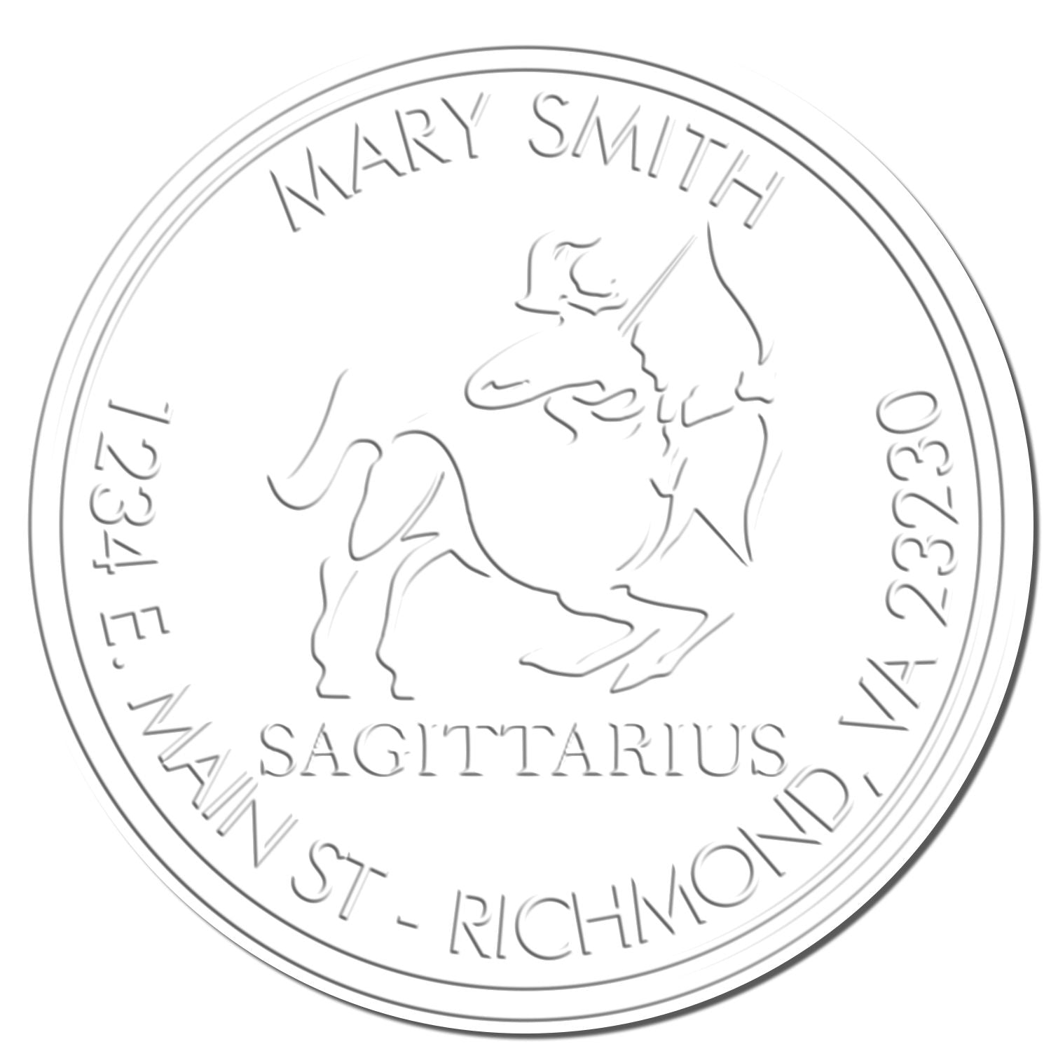 Soft Quick Sagittarius Personalized Mailing Embossing Seal - Engineer Seal Stamps