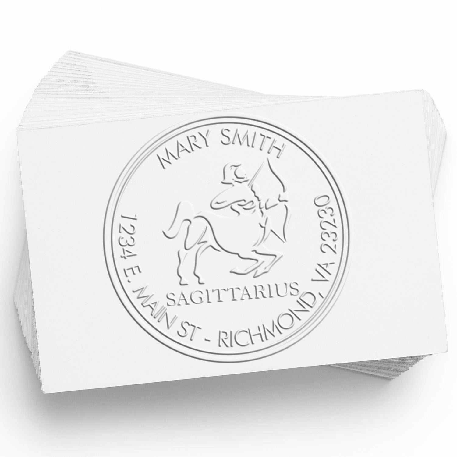 Desk Quick Sagittarius Customized Address Paper Embosser - Engineer Seal Stamps