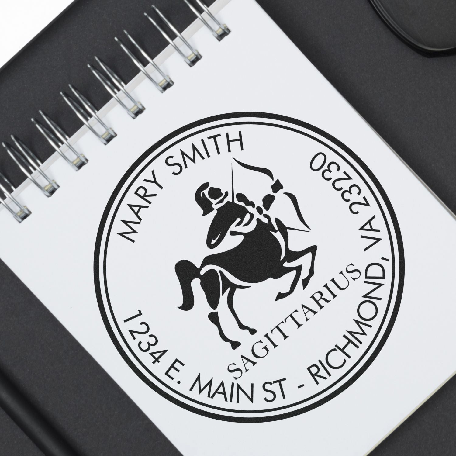 PSI Pre-Inked Quick Sagittarius Customized Home Address Stamp - Engineer Seal Stamps