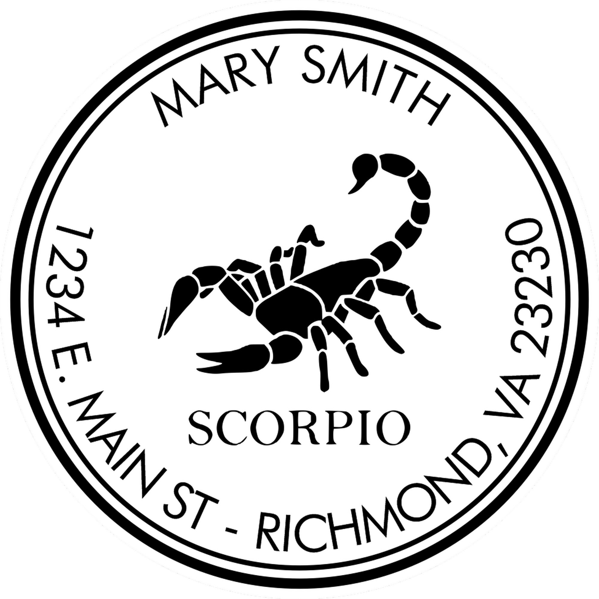 Wood Handle Fierce Scorpio Custom Made Mail Stamp - Engineer Seal Stamps