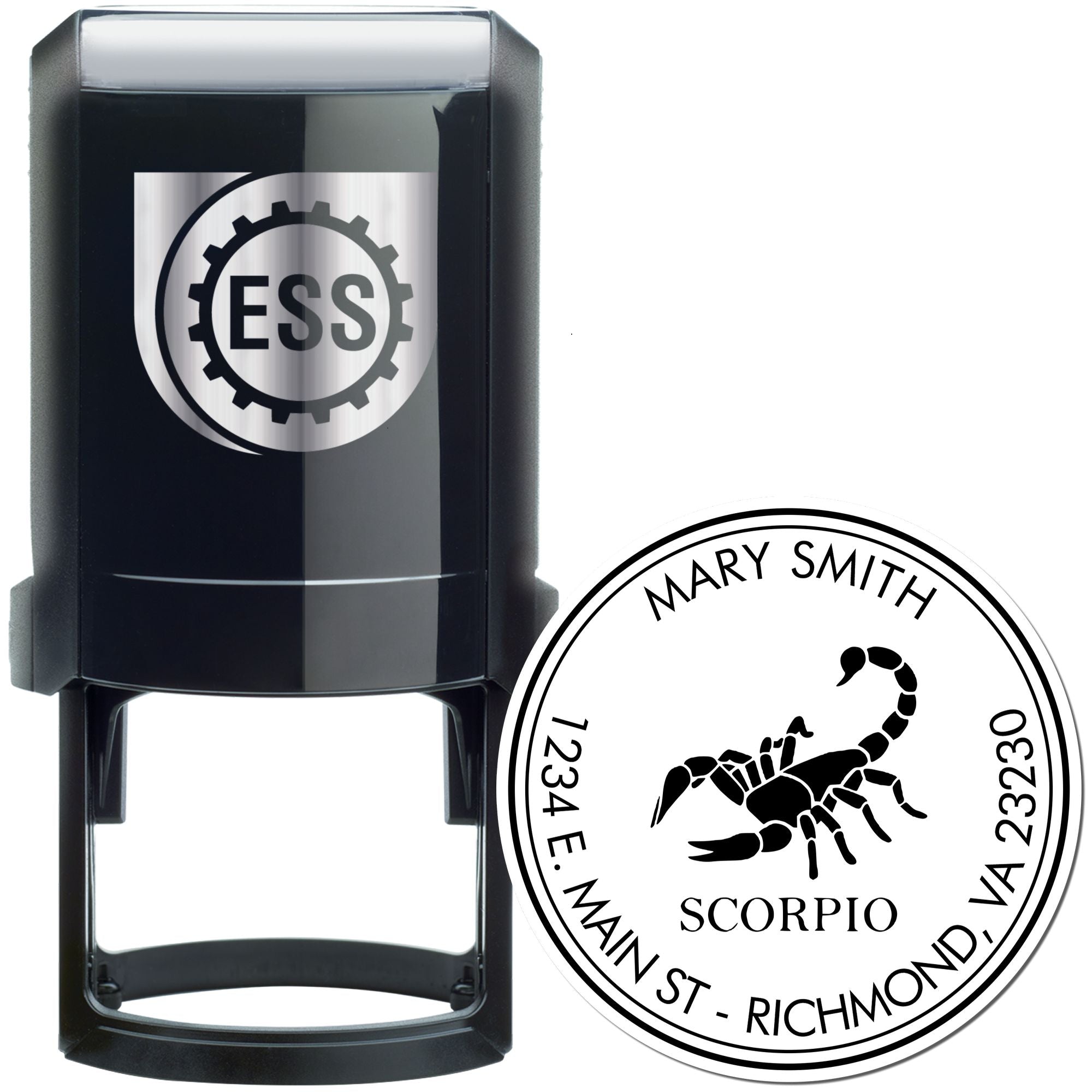 Self-Inking Fierce Scorpio Custom Envelope Stamp - Engineer Seal Stamps