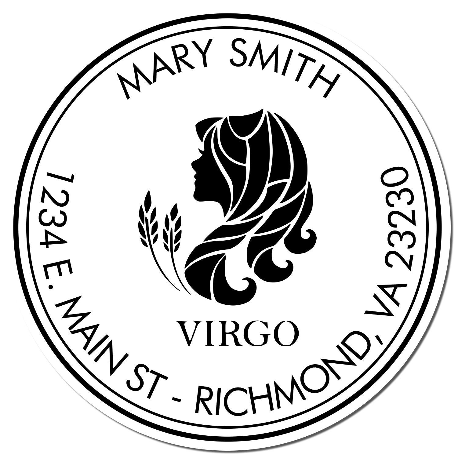 PSI Pre-Inked Lovely Virgo Custom Mailing Stamp - Engineer Seal Stamps