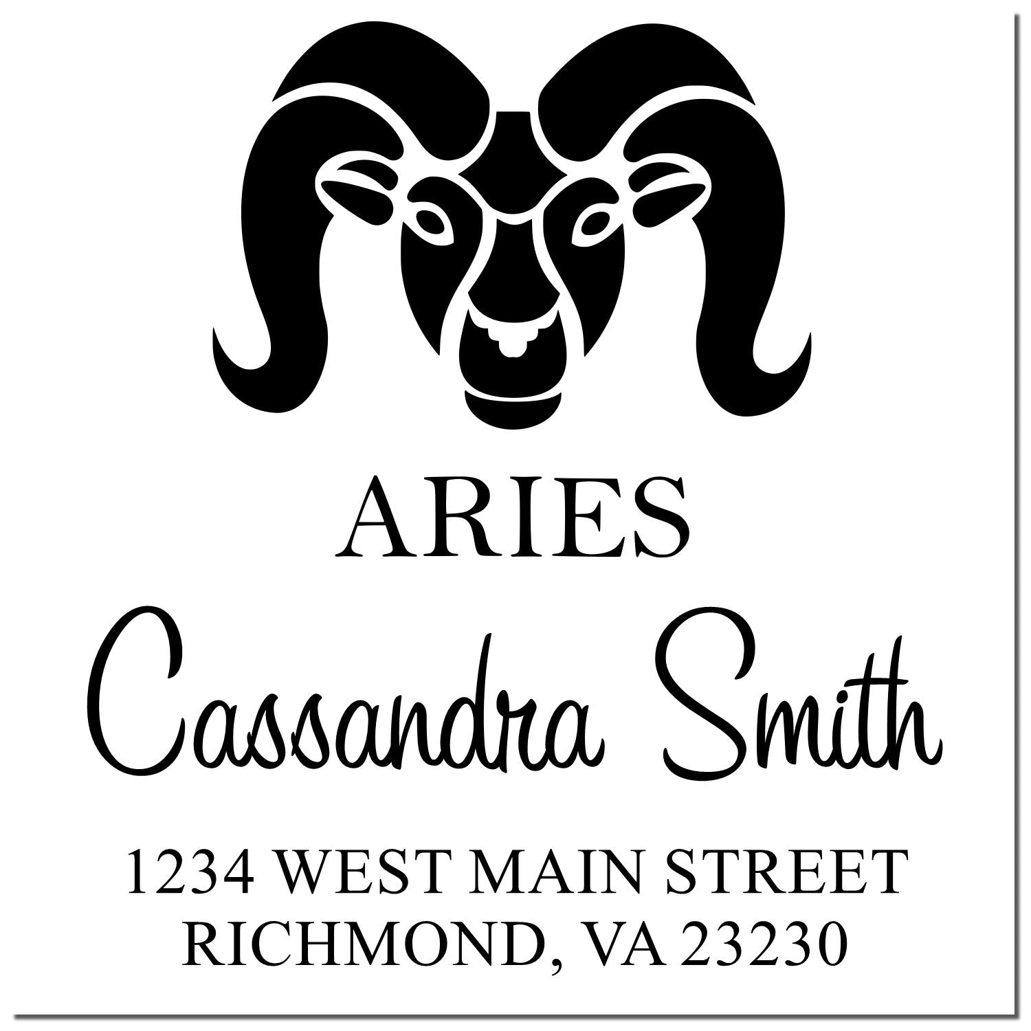 Celestial Energetic Aries Self-Inking Return Address Stamp - Engineer Seal Stamps