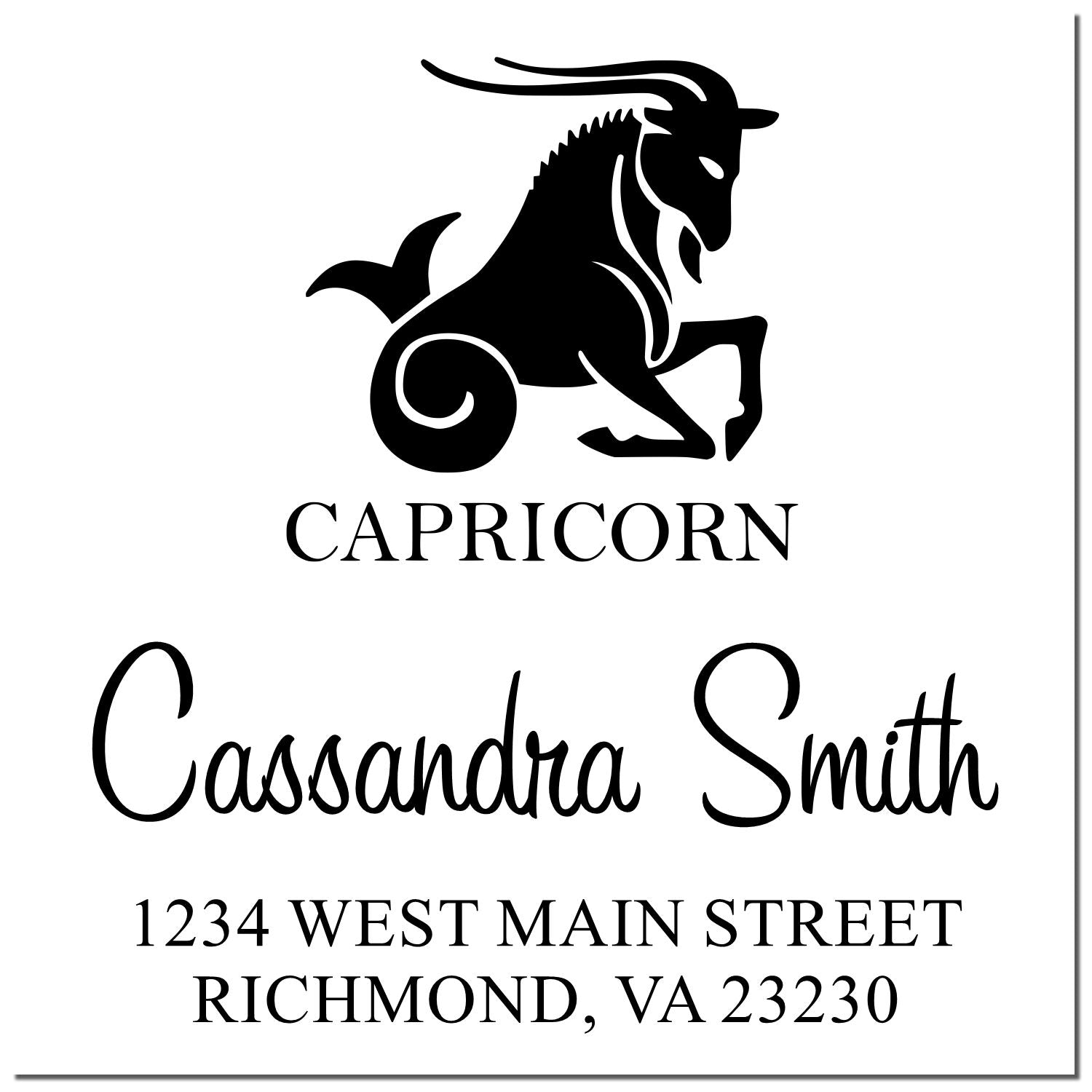 Ambitious Capricorn Zodiac Personalized Address Stamper - Engineer Seal Stamps