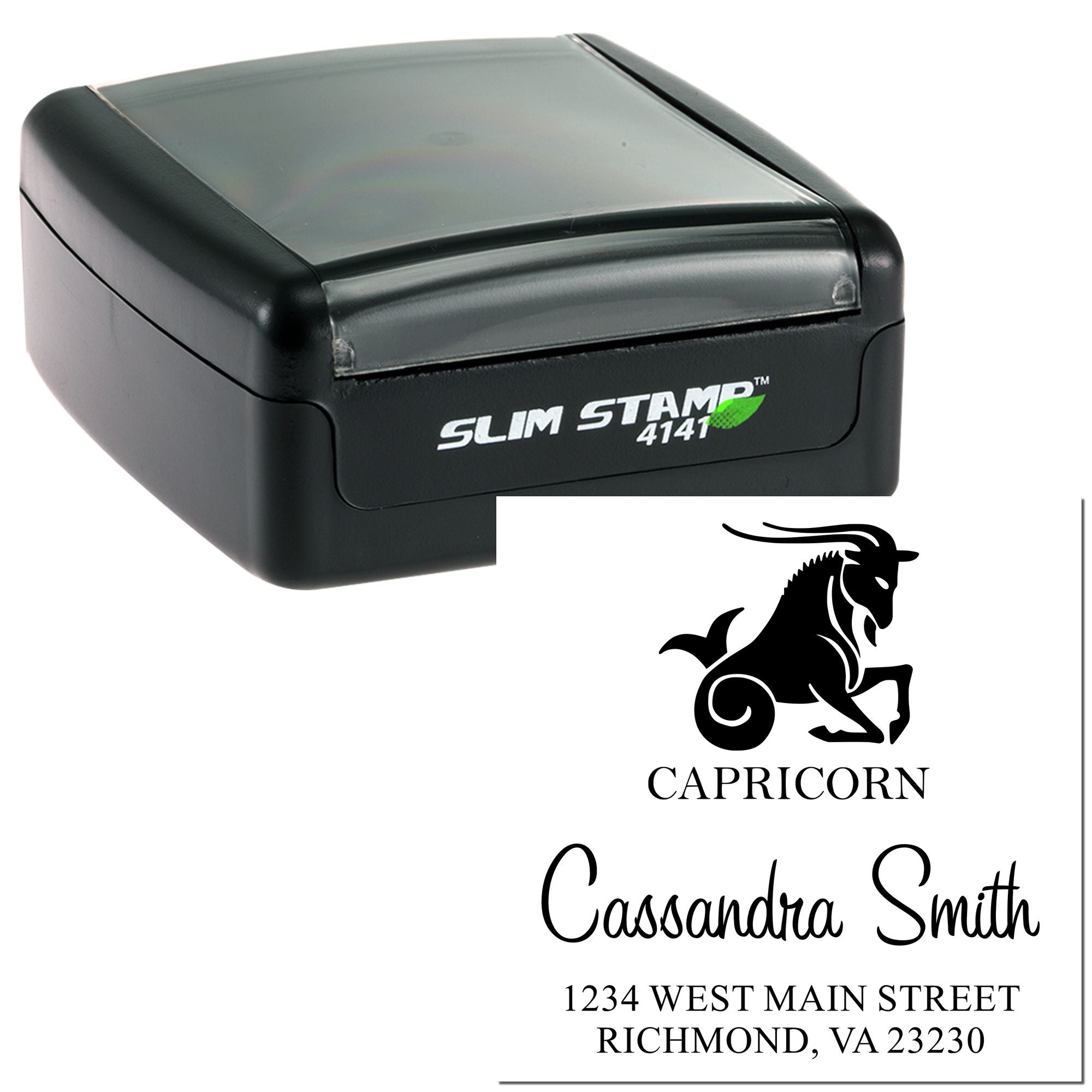 Ambitious Capricorn Zodiac Address Stamp - Engineer Seal Stamps
