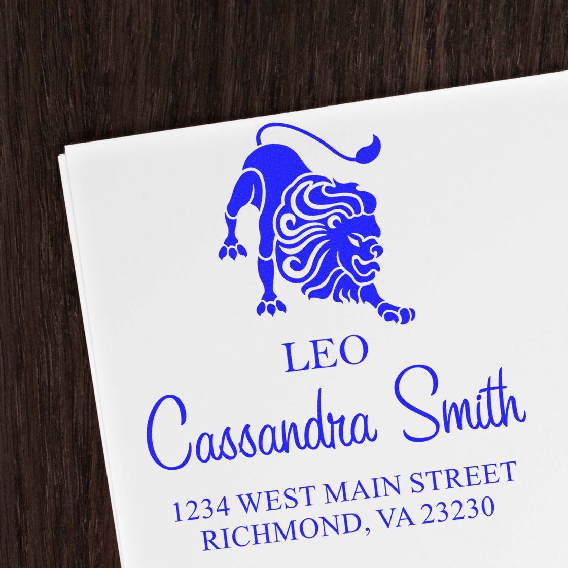 Celestial Confident Leo Self-Inking Personalized Return Address Stamp - Engineer Seal Stamps