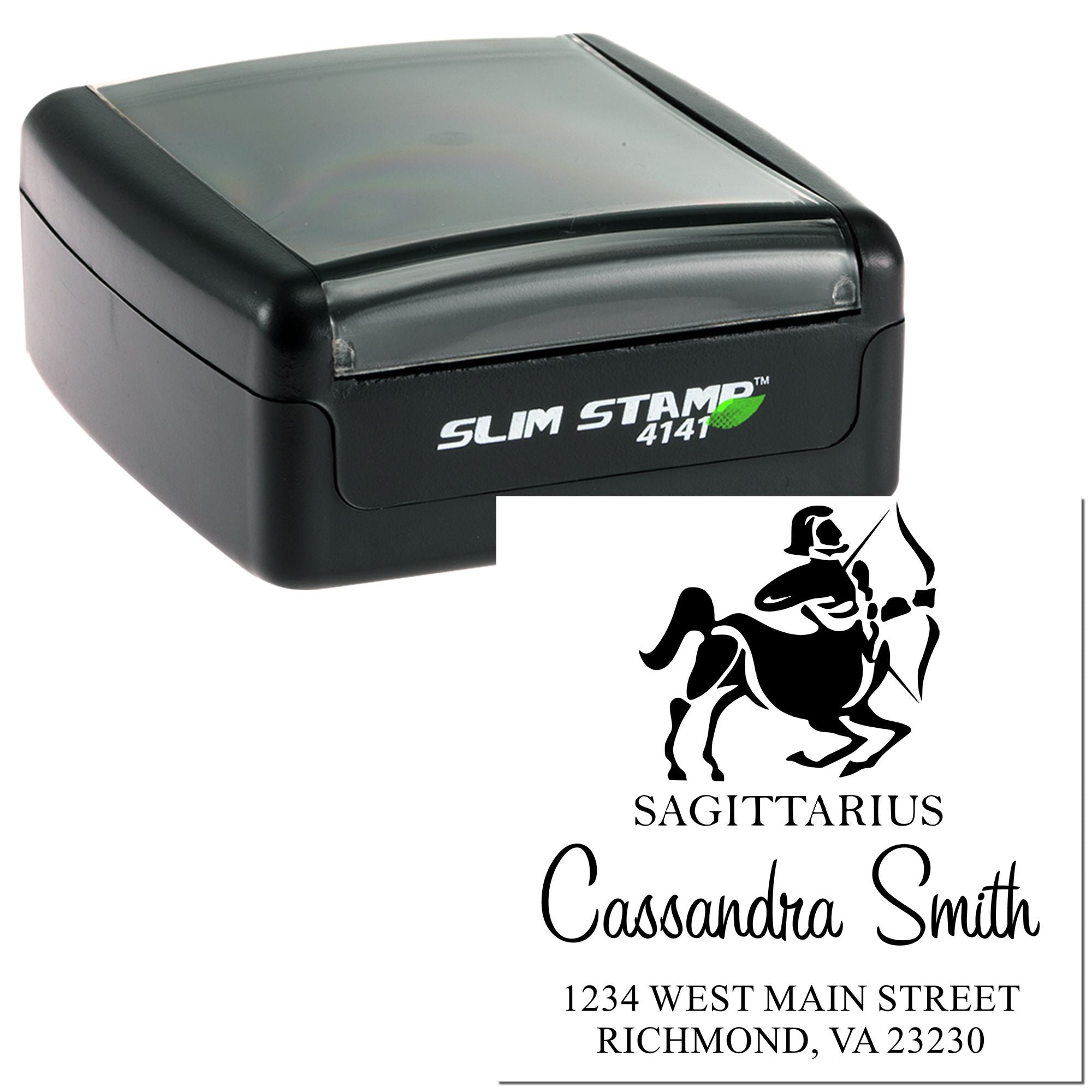 Optimistic Sagittarius Zodiac Return Address Stamper - Engineer Seal Stamps