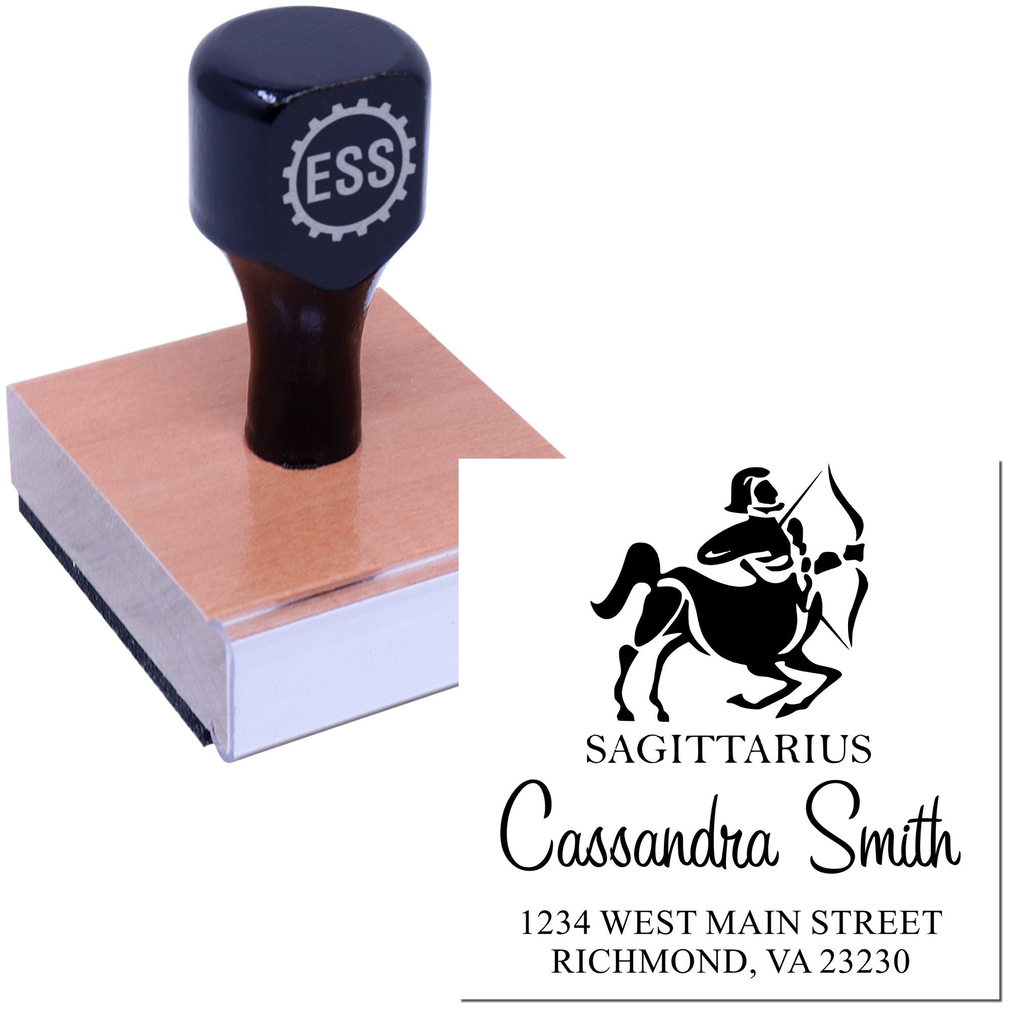 Optimistic Sagittarius Zodiac Personalized Home Address Stamp