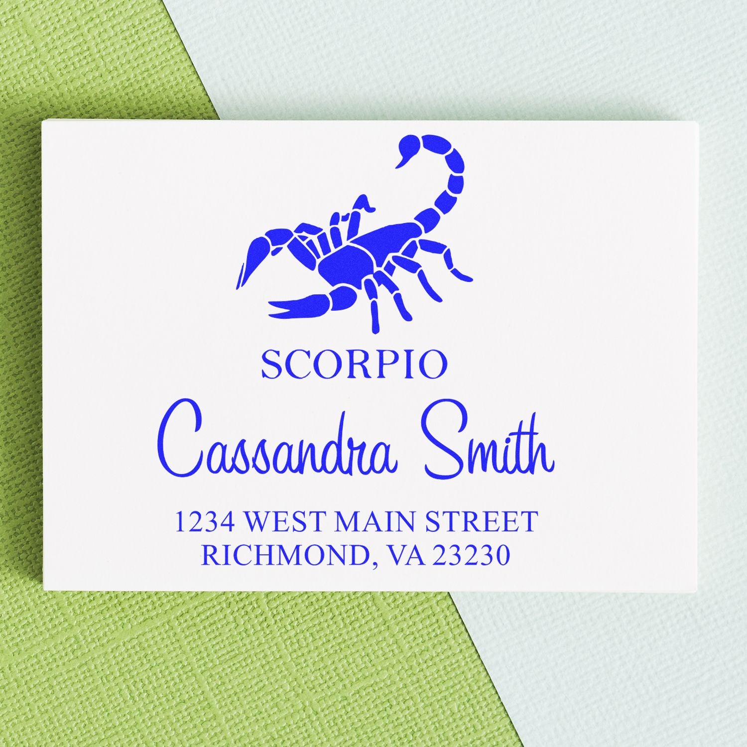 Intense Scorpio Zodiac Personalized Home Address Stamper - Engineer Seal Stamps