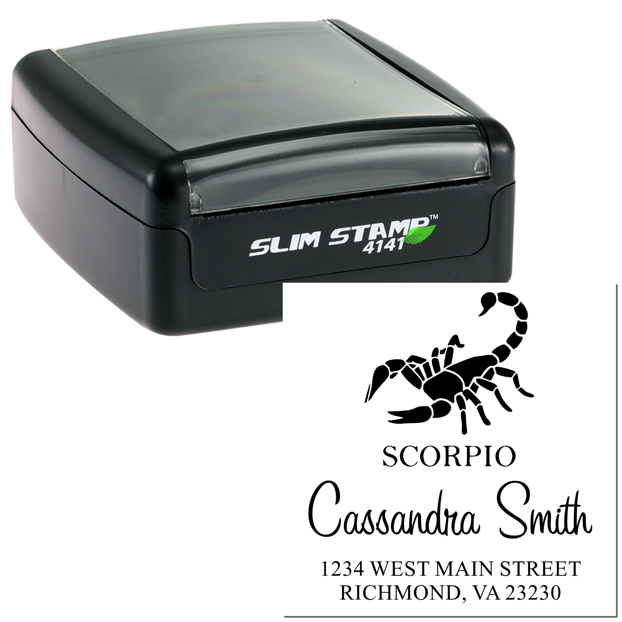 Intense Scorpio Zodiac Home Address Stamp - Engineer Seal Stamps
