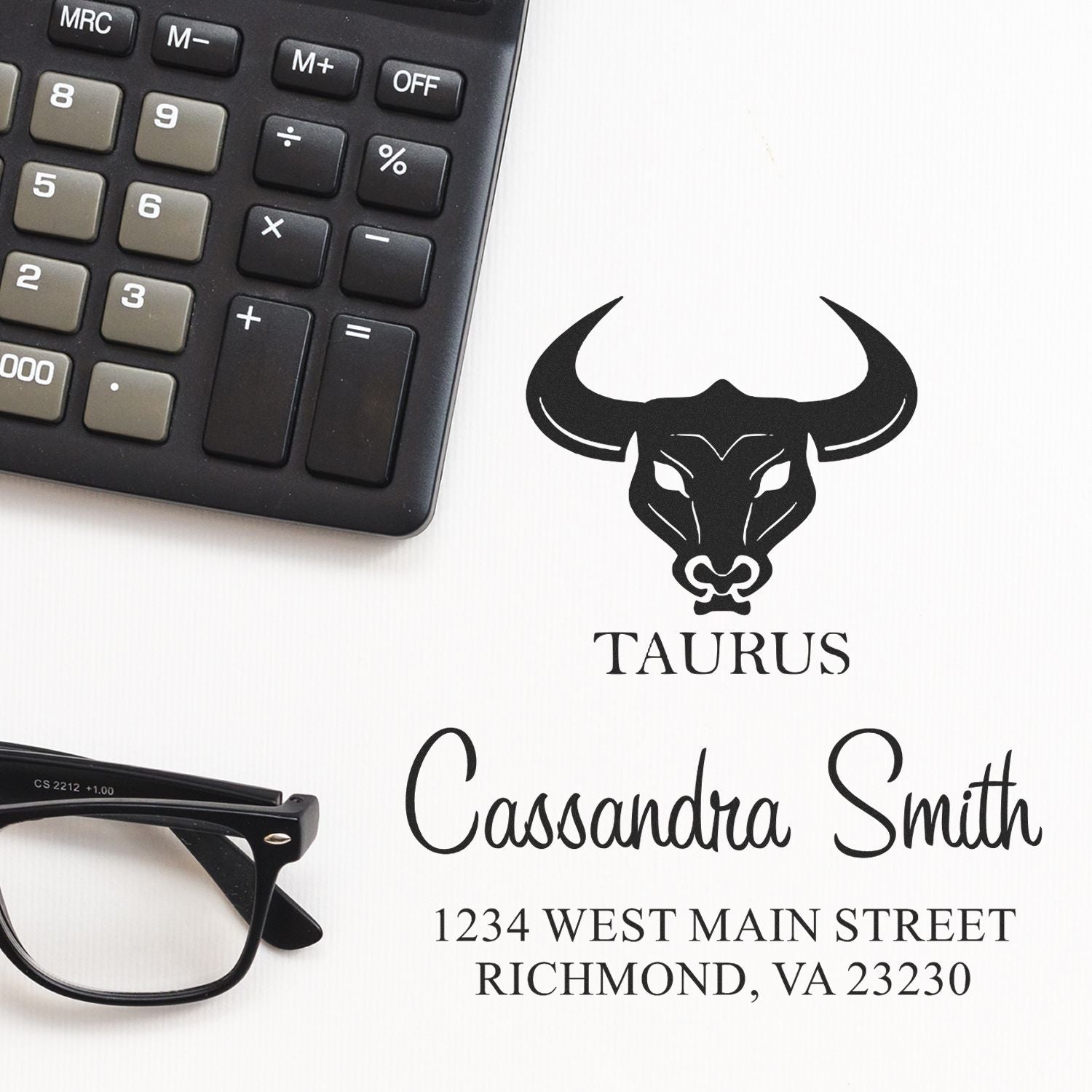 Celestial Practical Taurus Self-Inking Personalized Name And Address Stamper - Engineer Seal Stamps