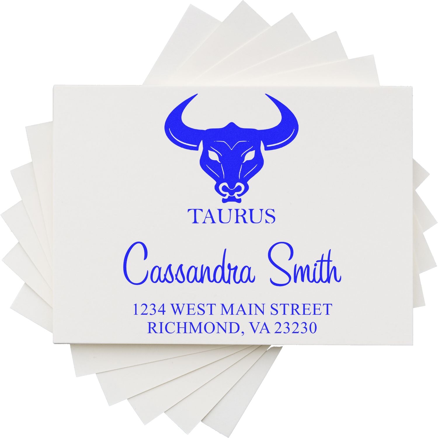 Practical Taurus Zodiac Personalized Return Address Stamp - Engineer Seal Stamps