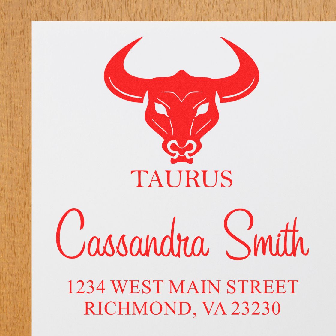 Practical Taurus Zodiac Home Address Stamper - Engineer Seal Stamps