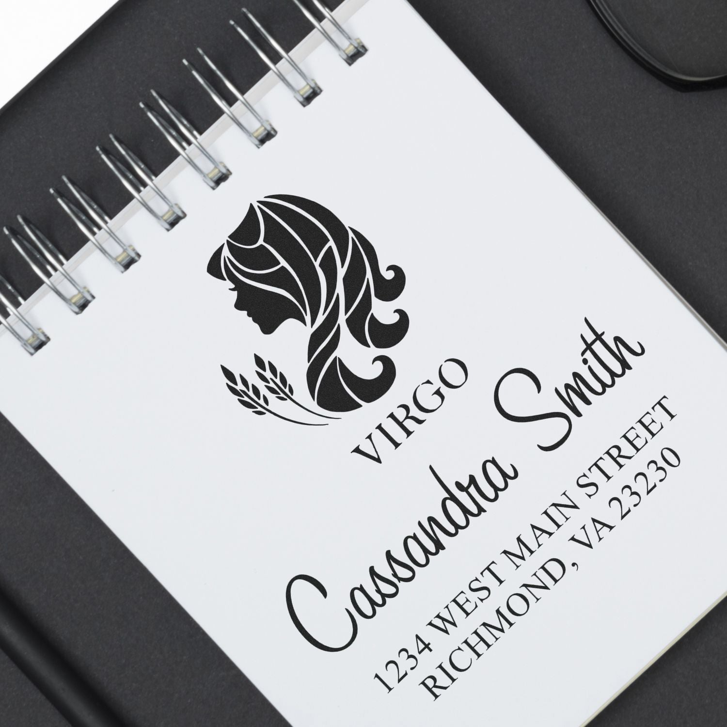 Celestial Discerning Virgo Self-Inking Personalized Return Address Stamp - Engineer Seal Stamps